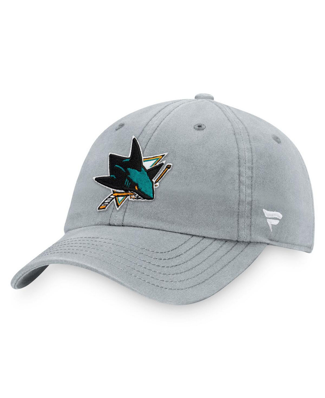 Мужская серая регулируемая шляпа с логотипом San Jose Sharks Core Primary Fanatics