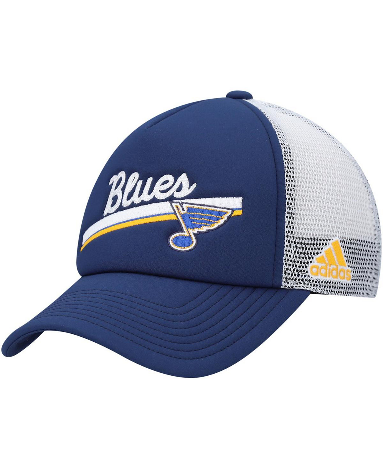 Женская темно-синяя, белая шляпа Snapback из пеноматериала St. Louis Blues Adidas
