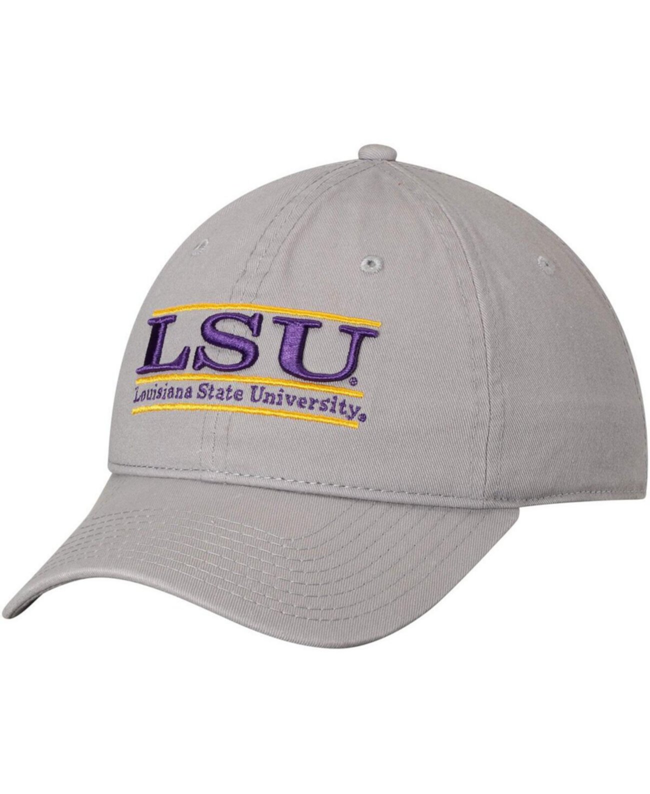 Мужская серая неструктурированная регулируемая шляпа с классической барной стойкой LSU Tigers Game