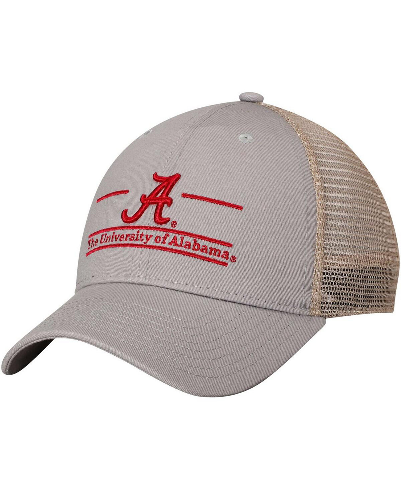 Мужская серая регулируемая шляпа Alabama Crimson Tide Logo Bar Trucker Game