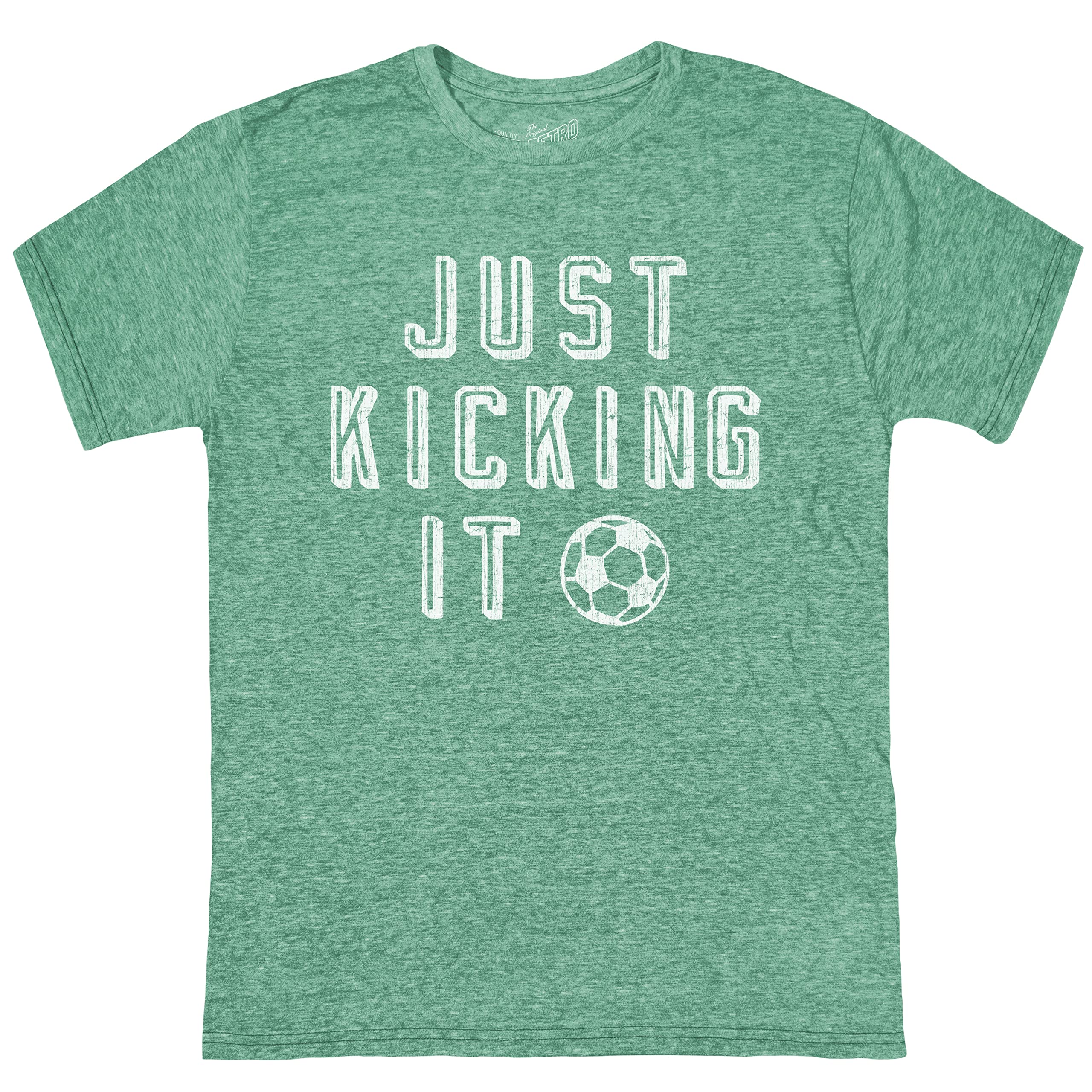 Tri-Blend Just Kicking It Soccer Crew Neck Tee (Big Kids) The Original Retro Brand Kids