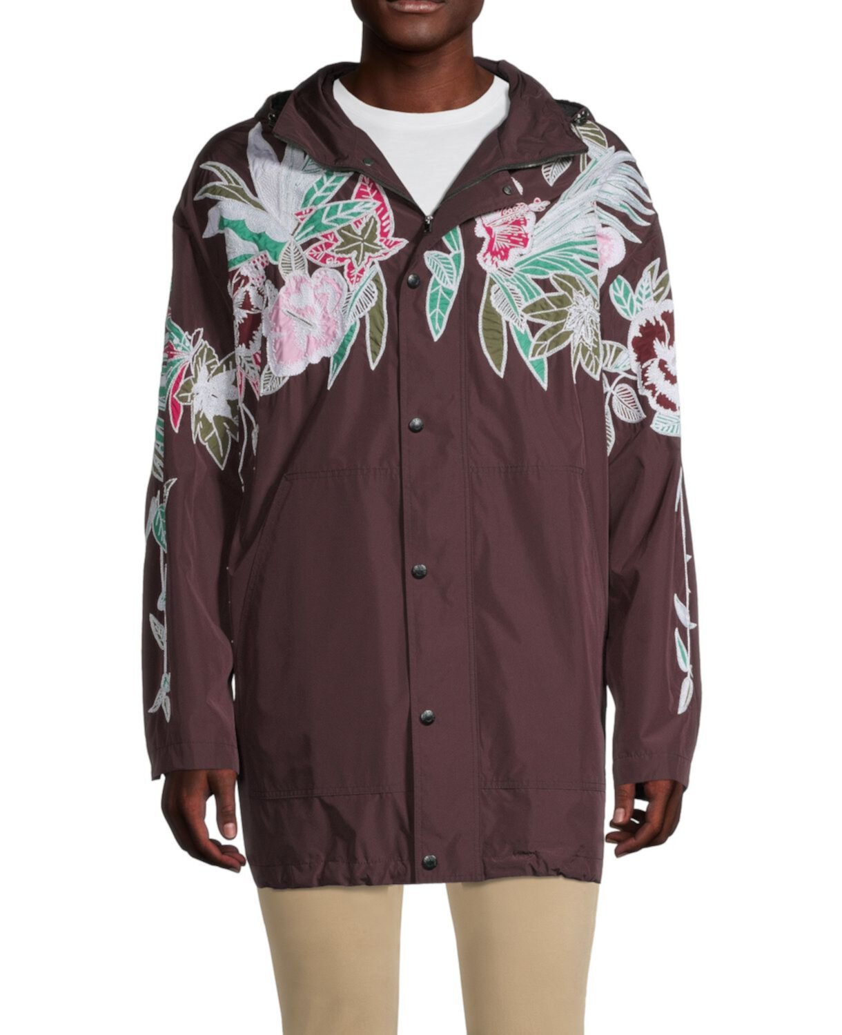 Куртка с капюшоном и цветочной вышивкой Valentino