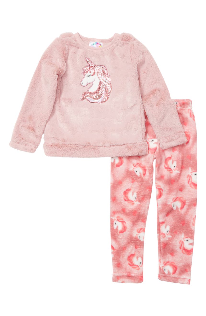 Пижамный комплект из флиса и плюша с искусственным мехом и плюшевыми штанами Unicorn Btween