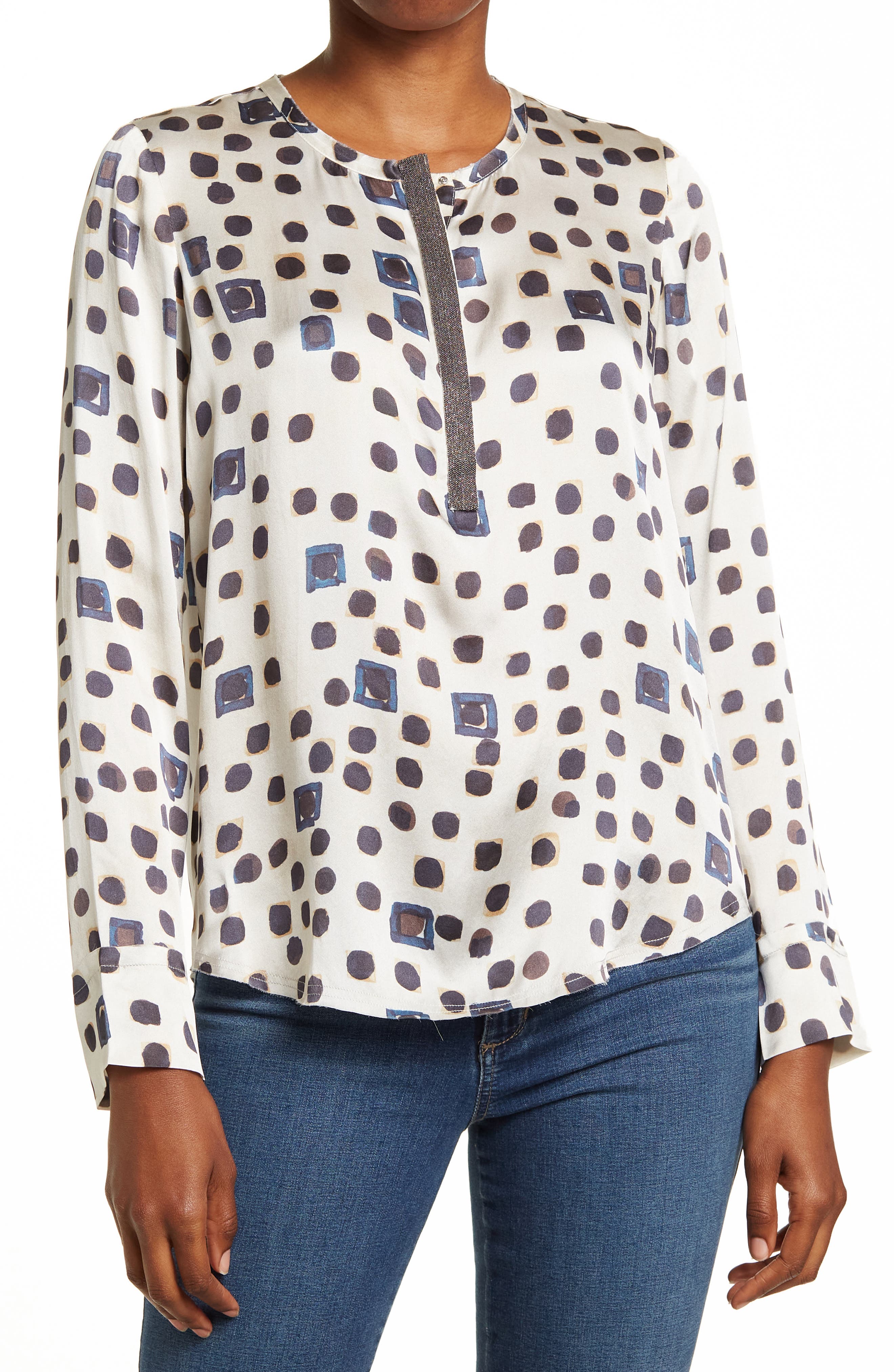 Элегантная шелковая блуза с принтом Go Plain & Simply Elegant Go by go Silk