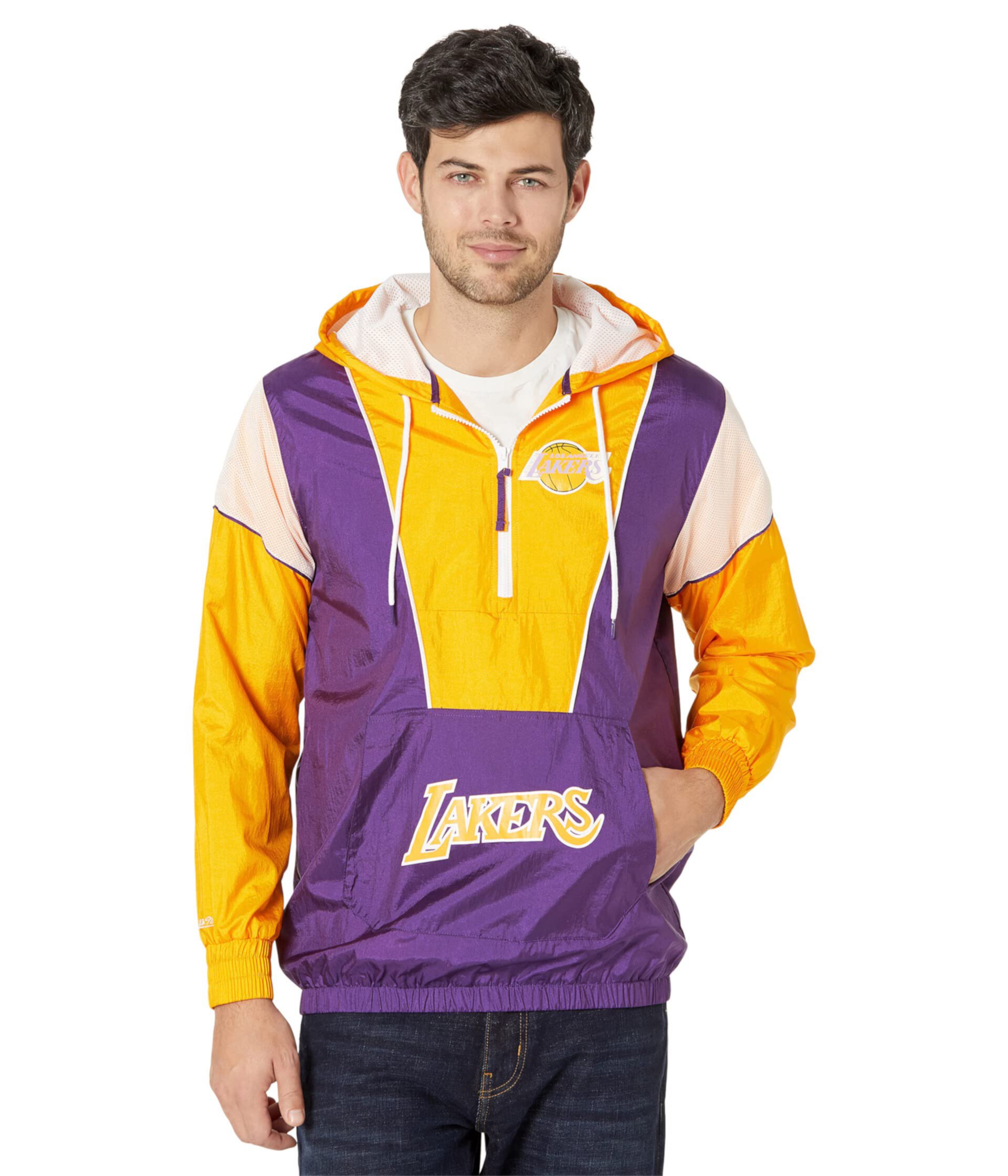 Ветровка NBA Highlight Reel Lakers Mitchell & Ness с капюшоном и карманом-кенгуру из 100% нейлона Mitchell & Ness