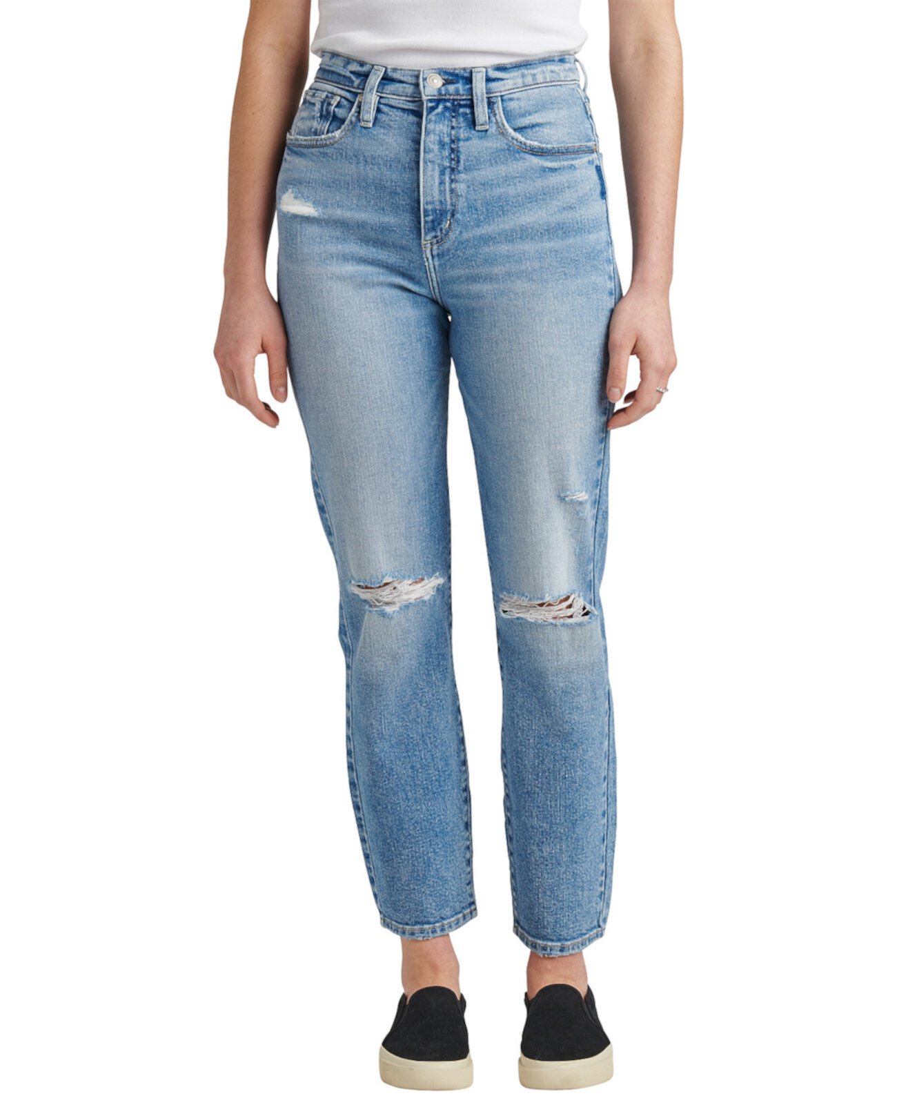 Женские зауженные прямые джинсы Borebank с высокой посадкой Silver Jeans Co.