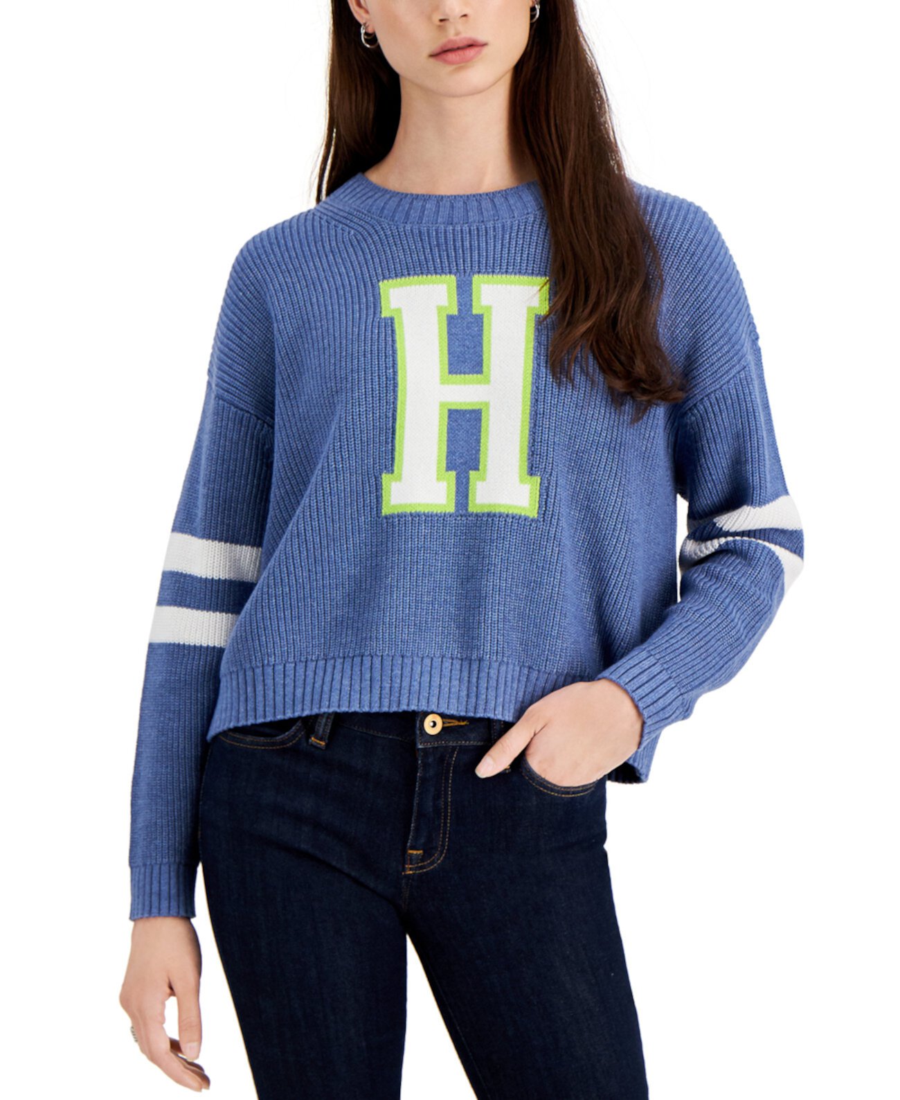 Укороченный свитер с крупными буквами Tommy Hilfiger