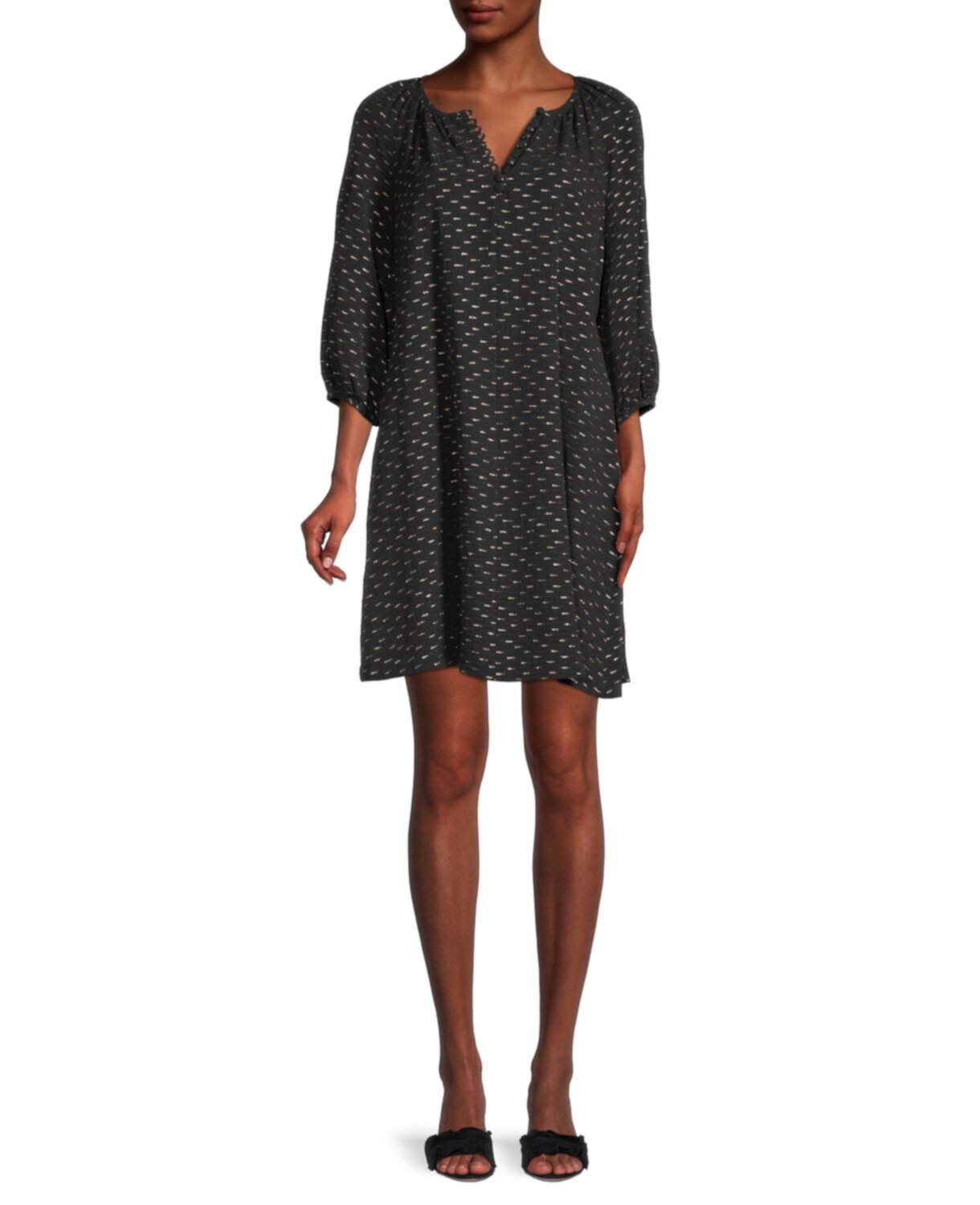 Текстурированное платье с разрезным вырезом Calvin Klein