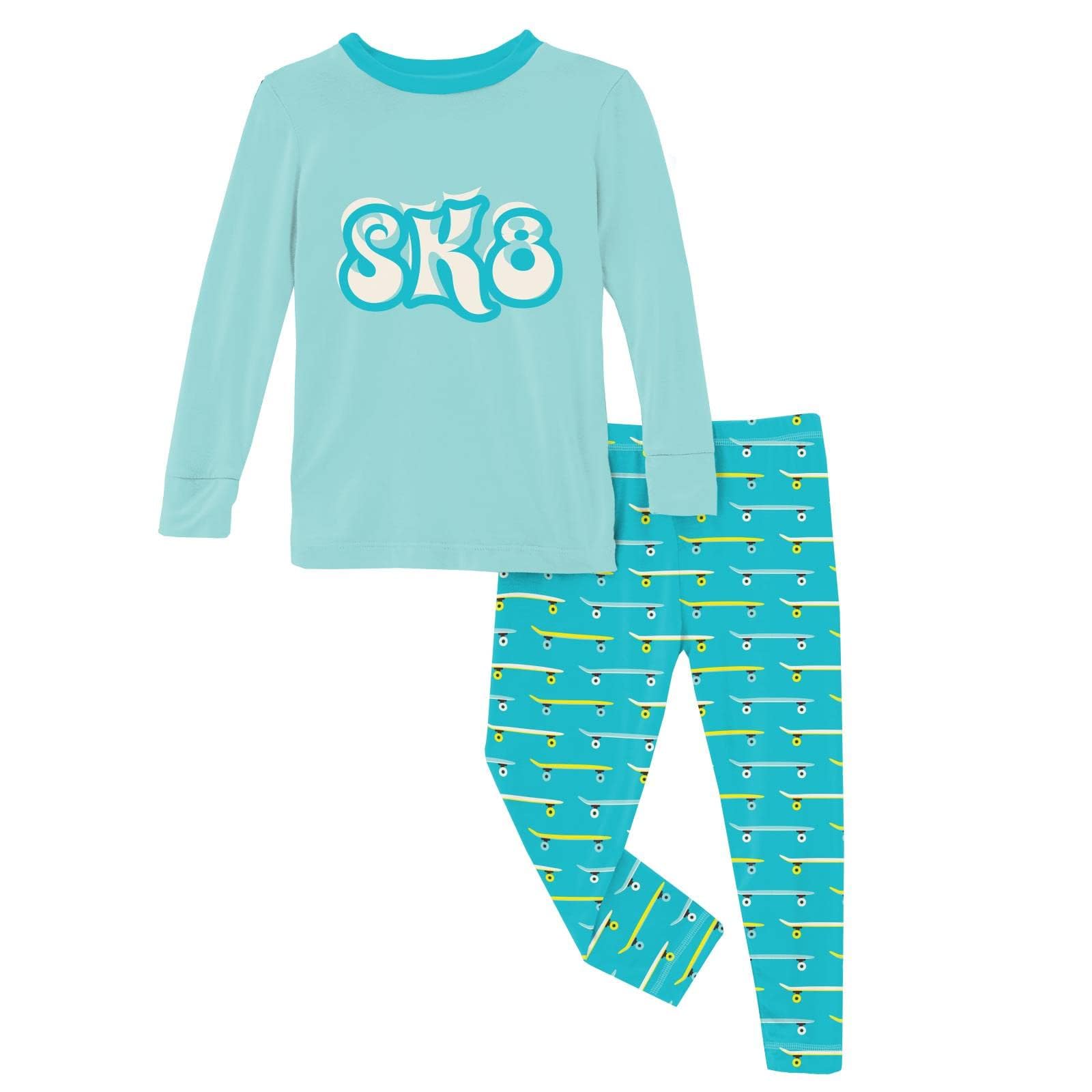 Long Sleeve Graphic Pajama Set (Toddler/Little Kids/Big Kids) Kickee Pants Kids