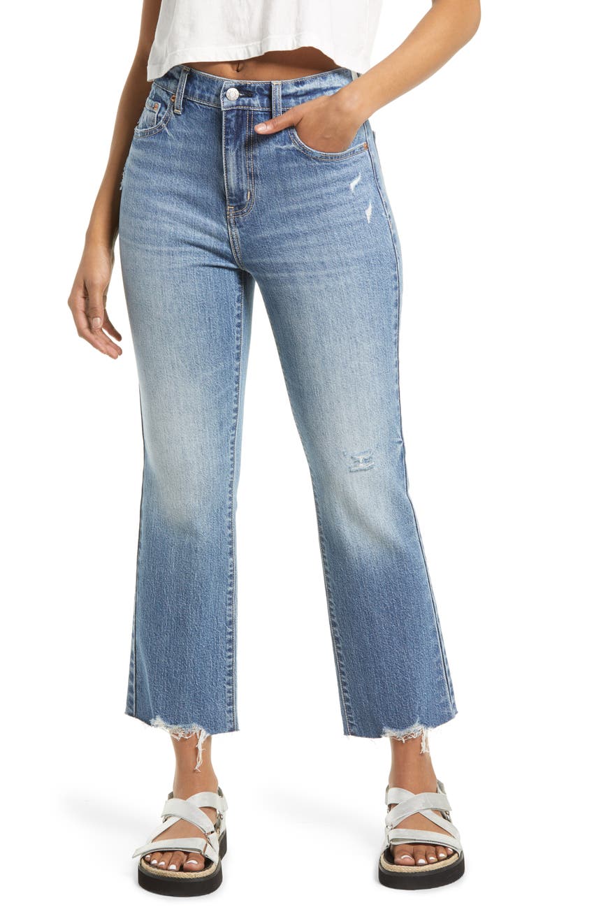 Укороченные расклешенные джинсы с высокой талией Shy Girl DAZE