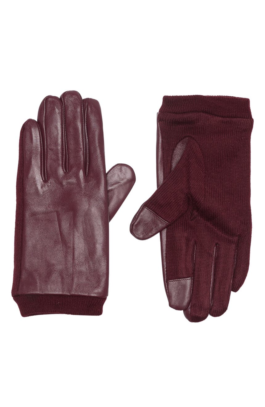 Кожаные и трикотажные сенсорные перчатки из смешанной техники Sole Society
