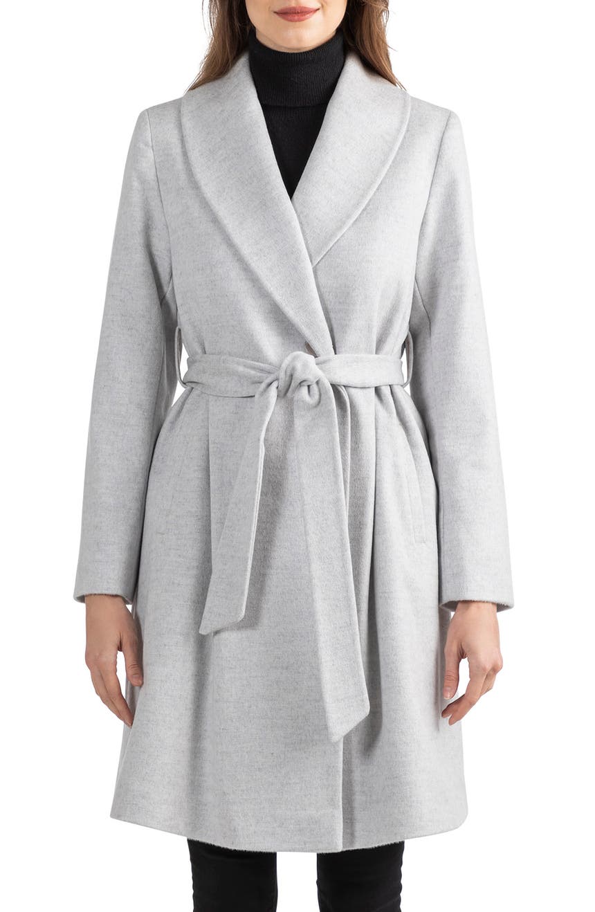 Пальто из смесовой шерсти с закругленным воротником-шалью длиной 3/4 Sofia Cashmere