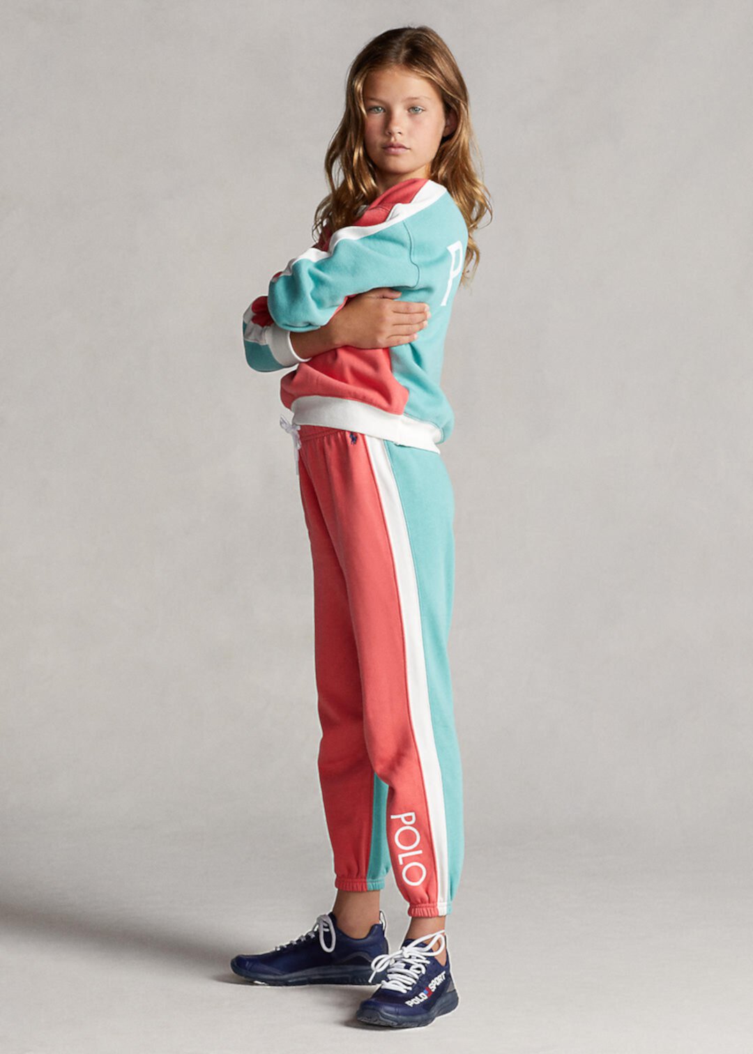 Флисовые брюки-джоггеры с цветными блоками Ralph Lauren