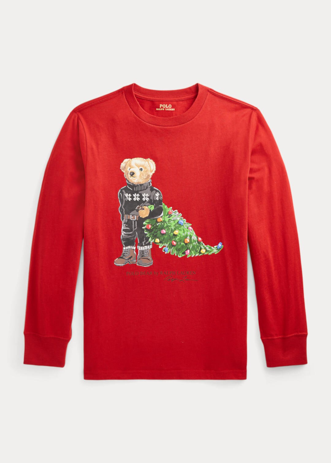 Хлопковая футболка с длинным рукавом Polo Bear Ralph Lauren