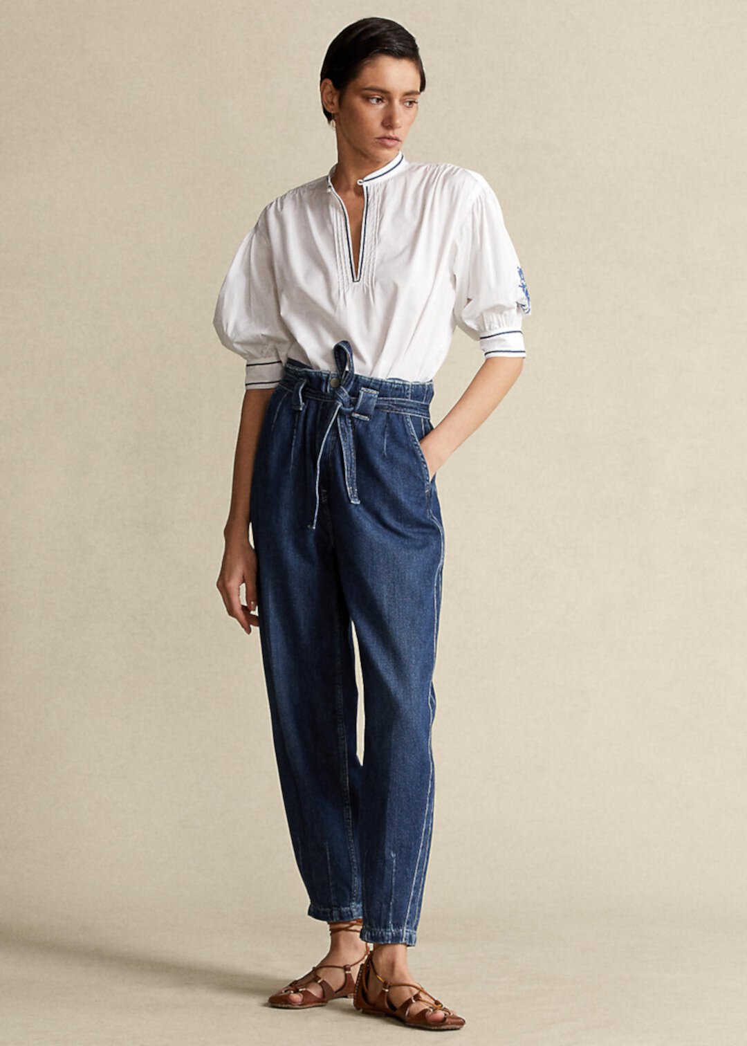 Джинсовые брюки с поясом Ralph Lauren