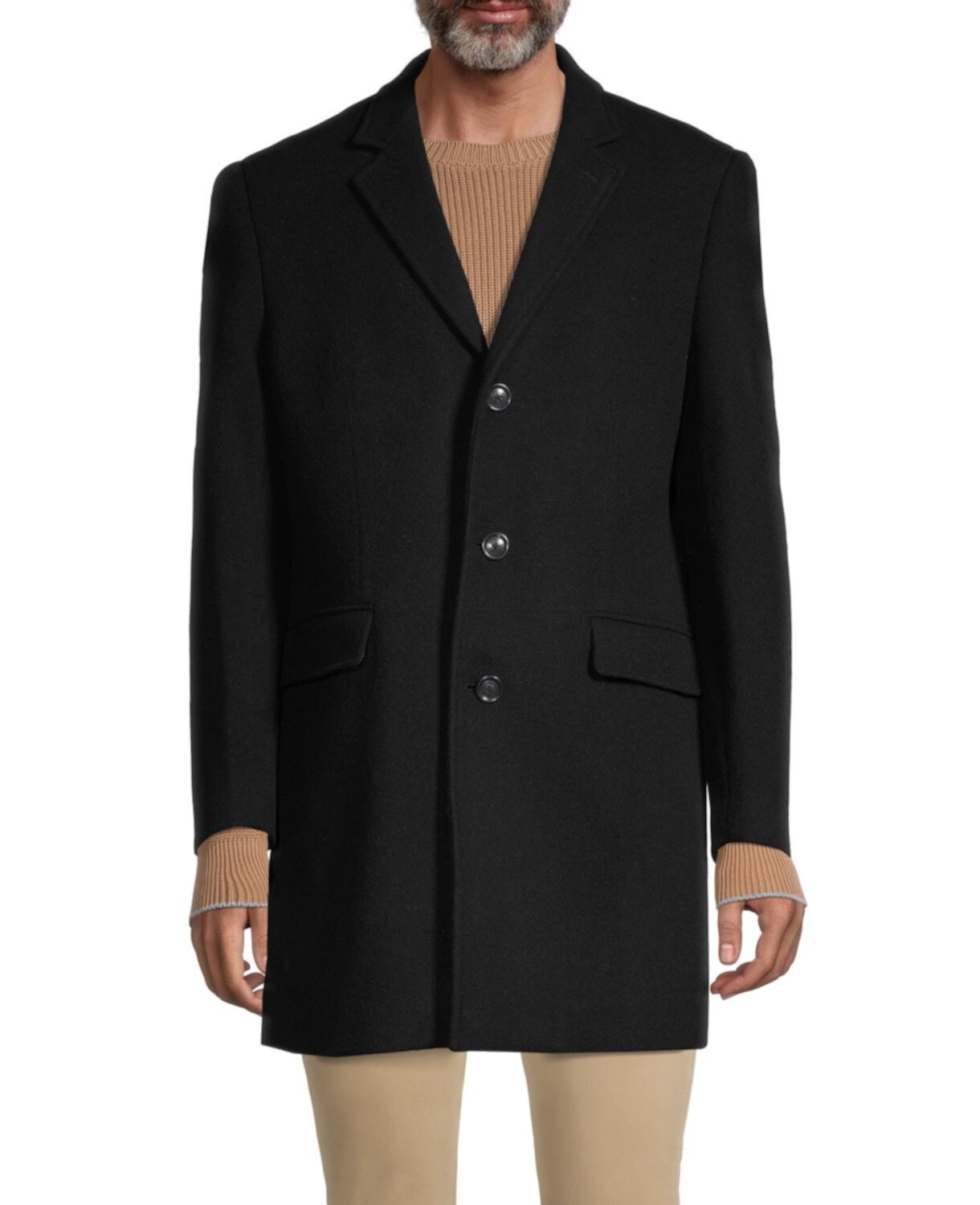 Пальто из смесовой шерсти с матовым покрытием Saks Fifth Avenue
