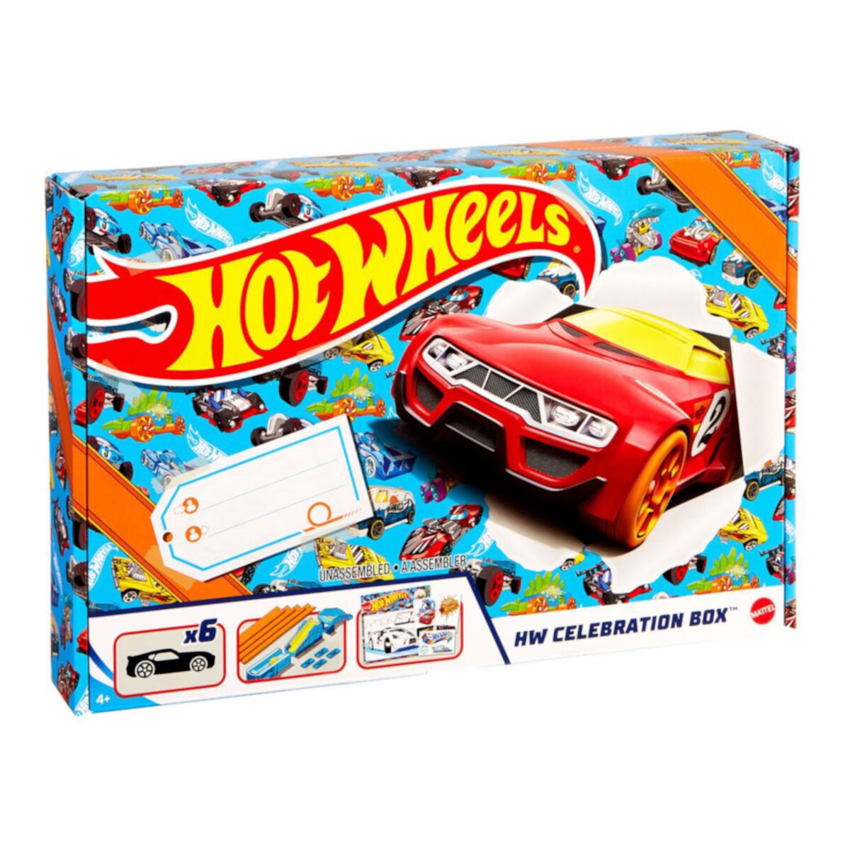 Литые под давлением автомобили и гусеничная коробка Mattel Hot Wheels Mattel