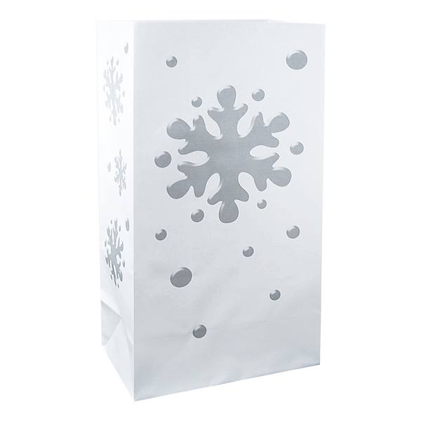 LumaBase 12-pk. Snowflake Flame-Resistant Luminaria Lantern Bags LumaBase