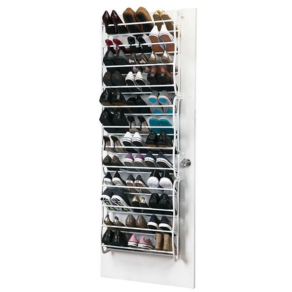 Simplify 36-Pair Adjustable Over The Door Shoe Rack Simplify