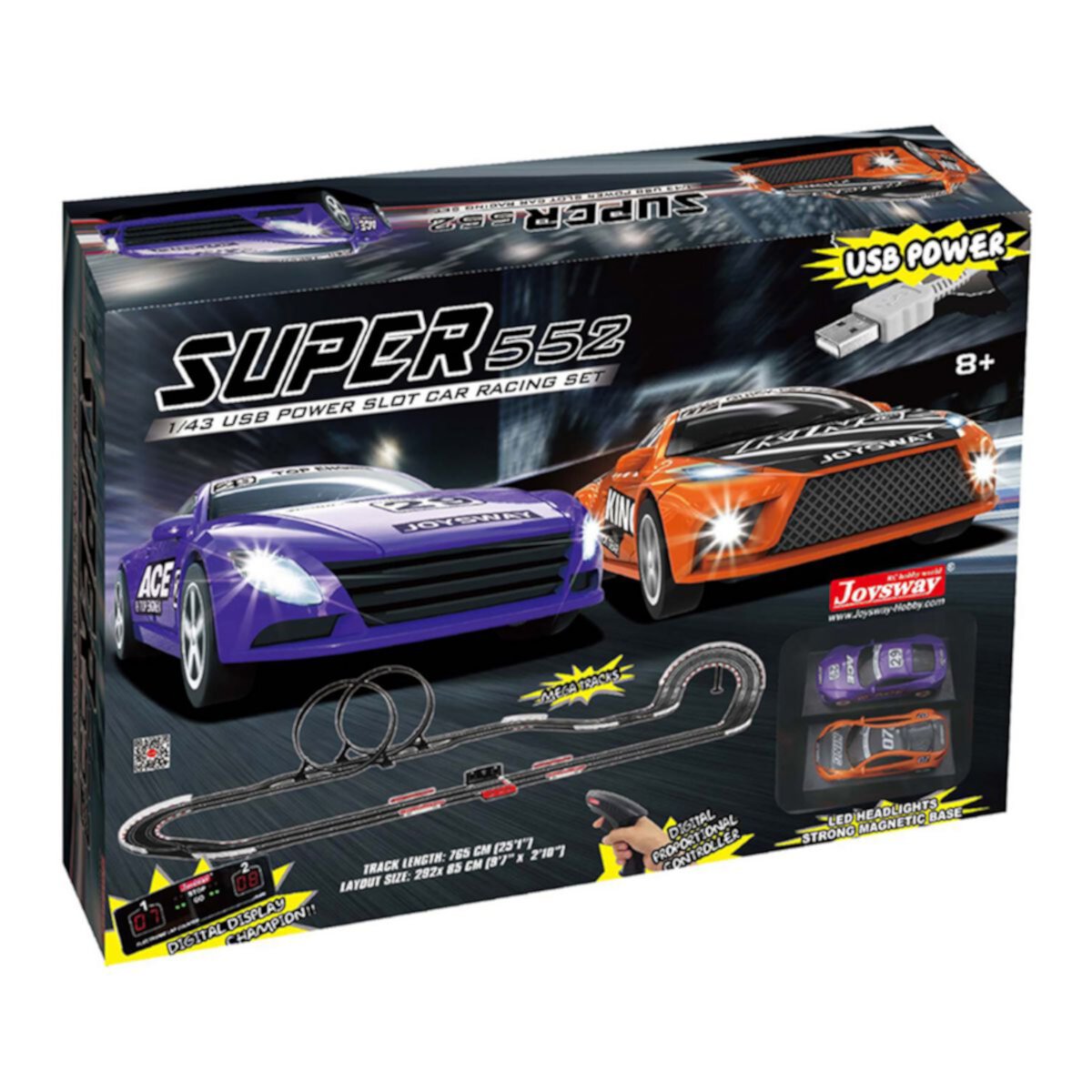 JOYSWAY Superior 552 USB Power Slot Car Racing набор JOYSWAY