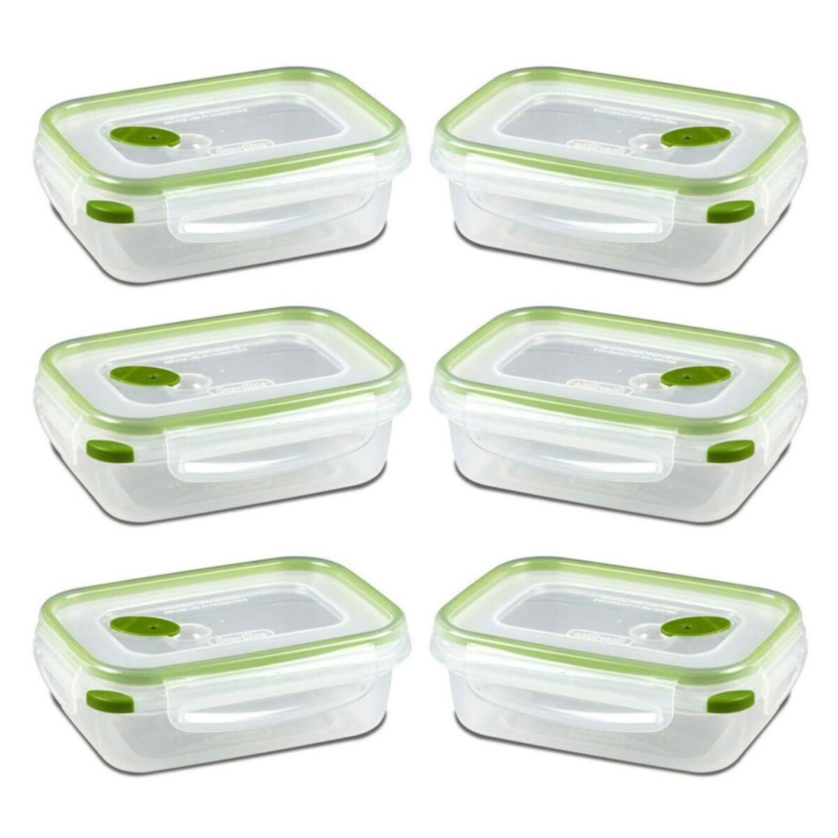 Sterilite 03111606 Прямоугольный контейнер Ultra-Seal для хранения продуктов на 3,1 чашки, зеленый (6 шт. в упаковке) Sterilite