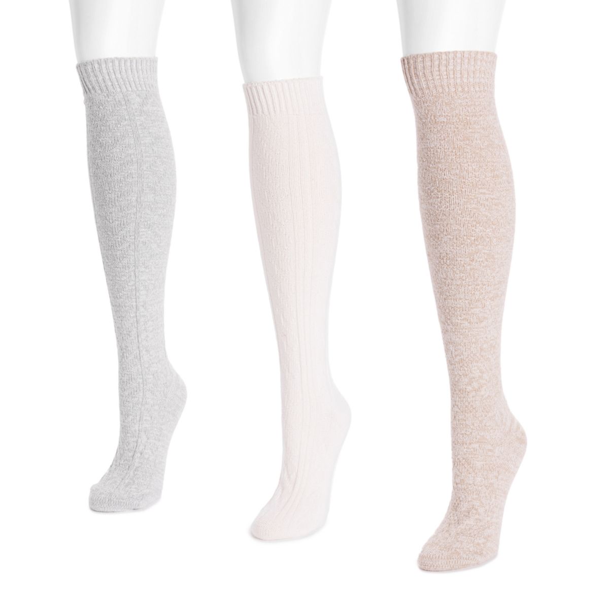 Женские вязаные носки до колена MUK LUKS, набор из 3 шт. MUK LUKS