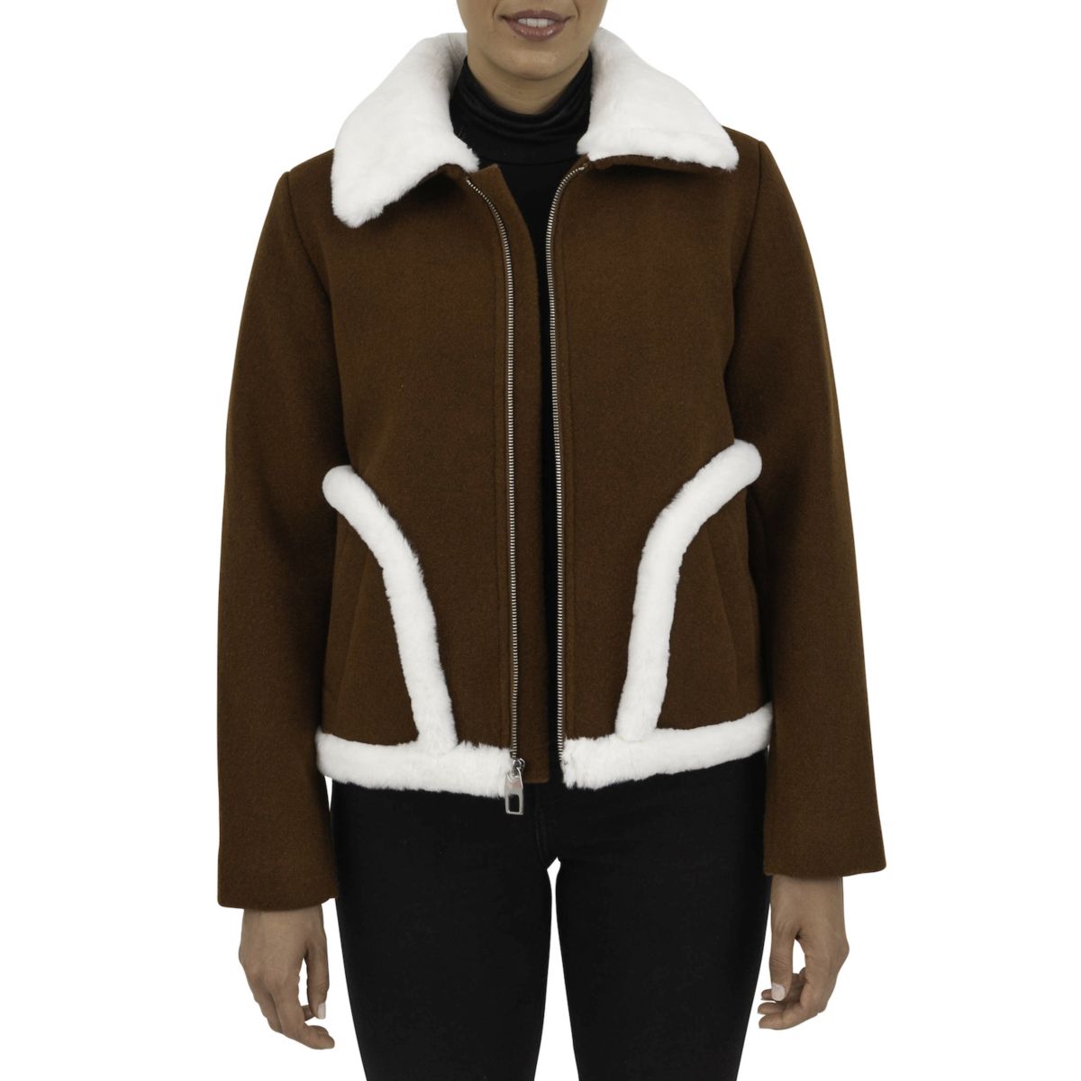 Женская куртка из смесовой шерсти с искусственным мехом Fleet Street Fleet Street