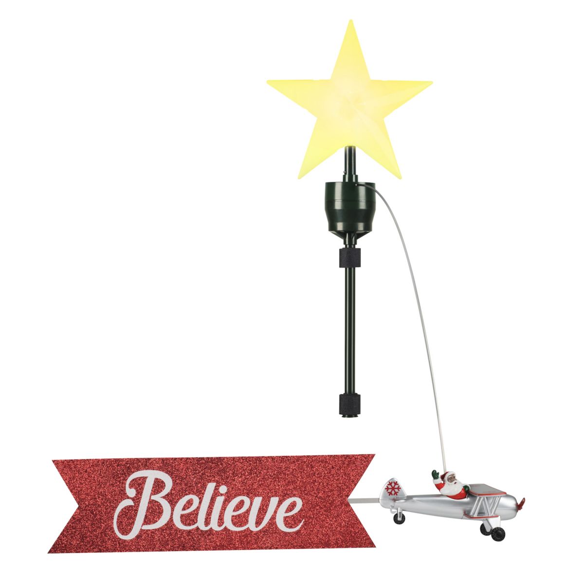 Mr Christmas Santa's Biplane Christmas Tree Topper Mr Christmas