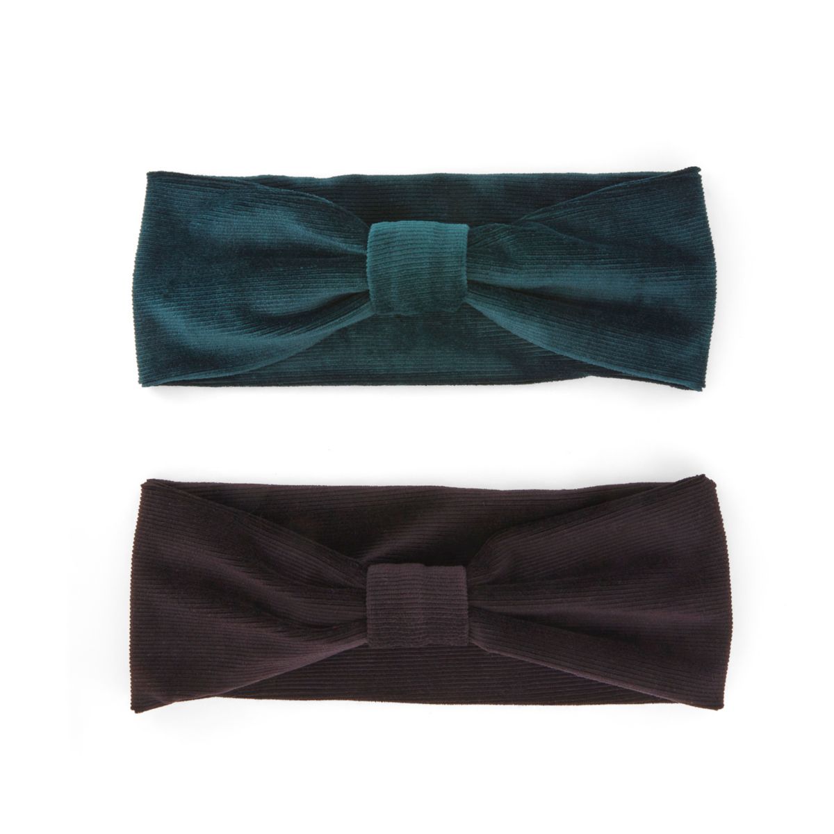 SO® Green & Black Corduroy Knot 2-Piece Headwrap Set SO