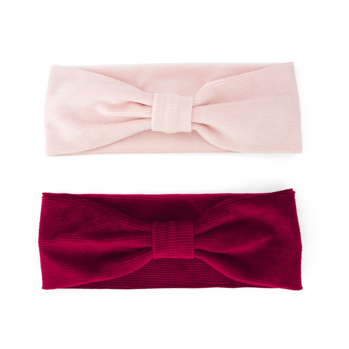 SO® Pink & Maroon Corduroy Knot 2-Piece Headwrap Set SO