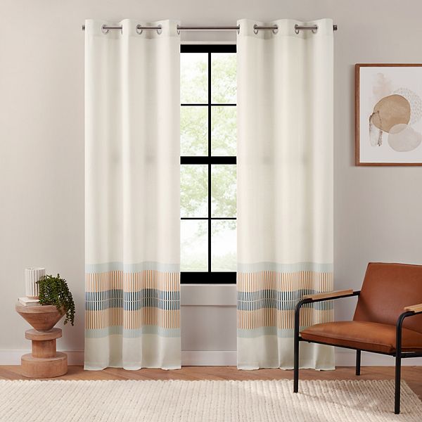 The Big One® Ivory Emile Stripe 2-Pack Window Curtain Set The Big One