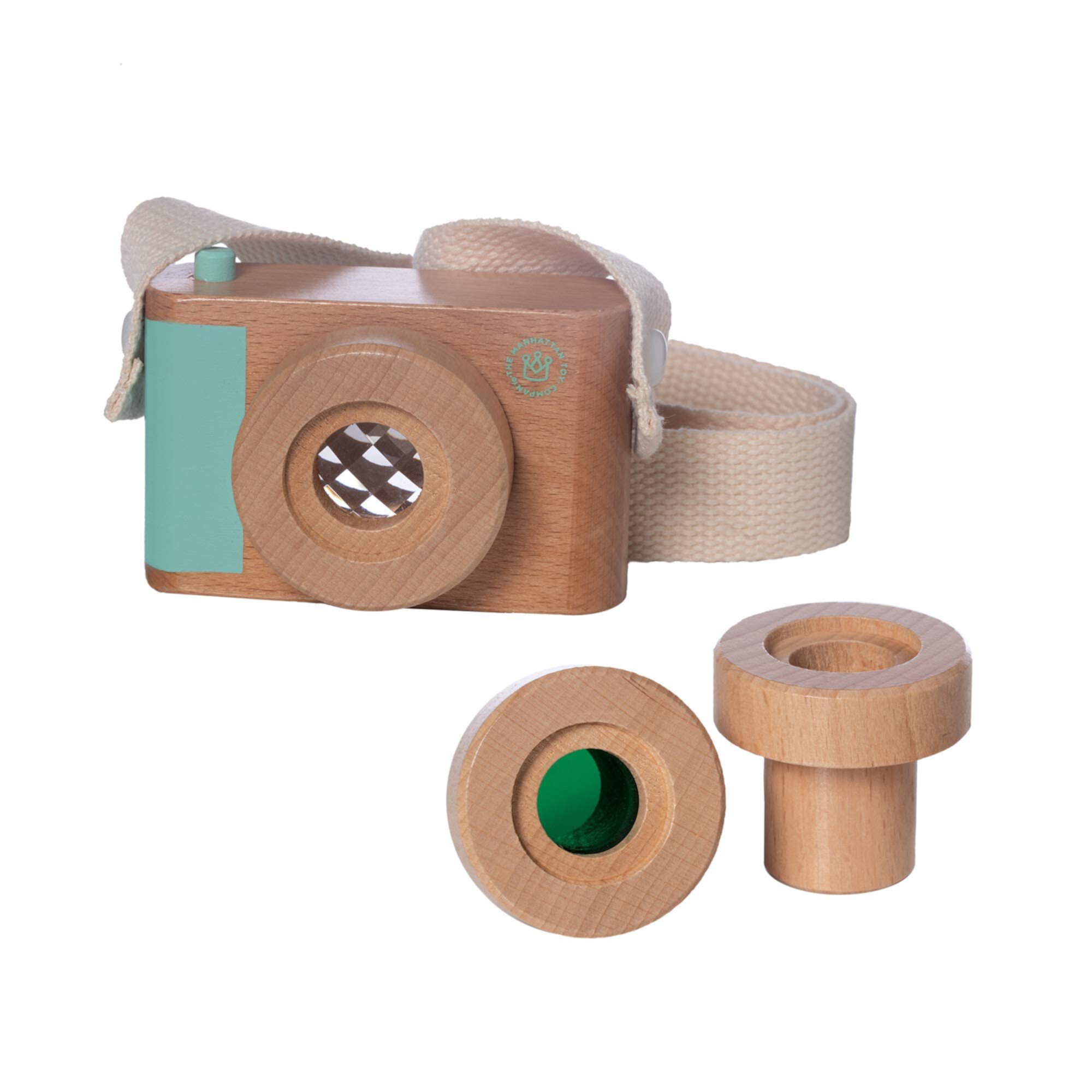 Manhattan Toy Natural Historian Деревянная камера Притворись временем, играй с прозрачными, зелеными и калейдоскопическими линзами Manhattan Toy