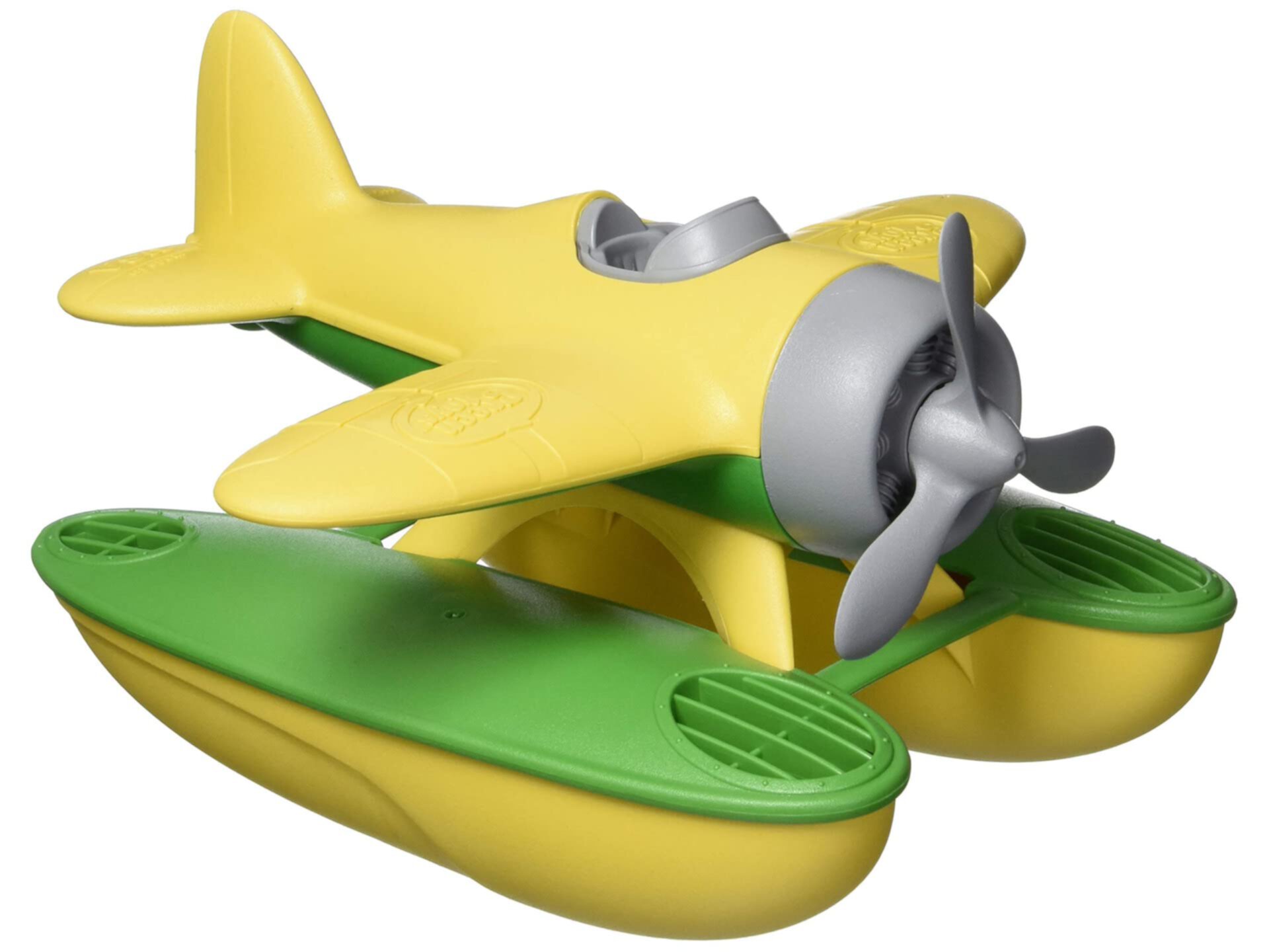Гидросамолет с зелеными игрушками, желто-зеленый CB - ролевая игра, двигательные навыки, детская игрушка для купания, плавающая машина. Не содержит BPA, фталатов, ПВХ. Можно мыть в посудомоечной машине, переработанный пластик, сделано в США. Green Toys