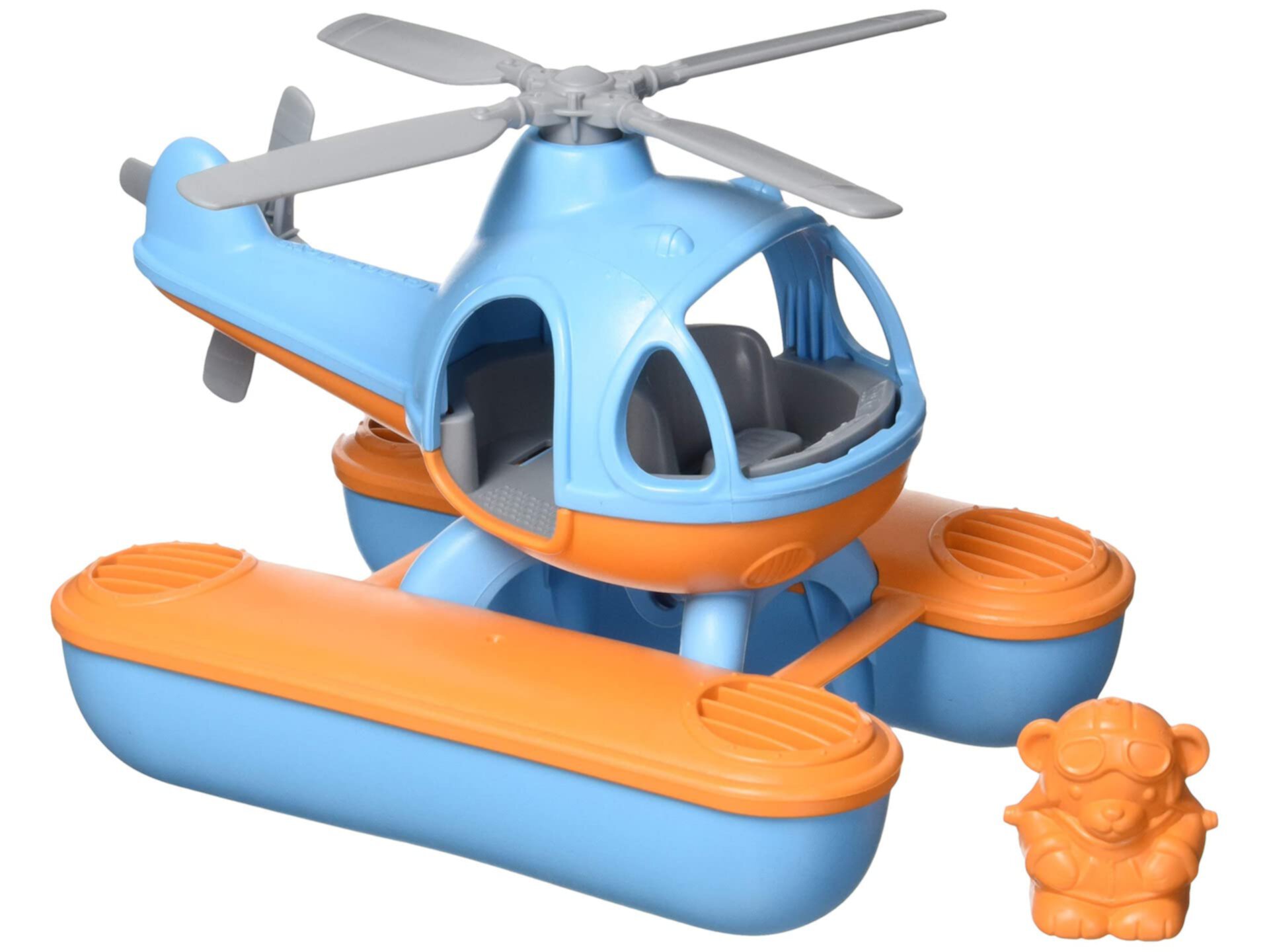Зеленые игрушки Seacopter, синий/оранжевый CB - ролевые игры, двигательные навыки, детская игрушка для купания, плавающая машина. Не содержит BPA, фталатов, ПВХ. Можно мыть в посудомоечной машине, переработанный пластик, сделано в США. Green Toys