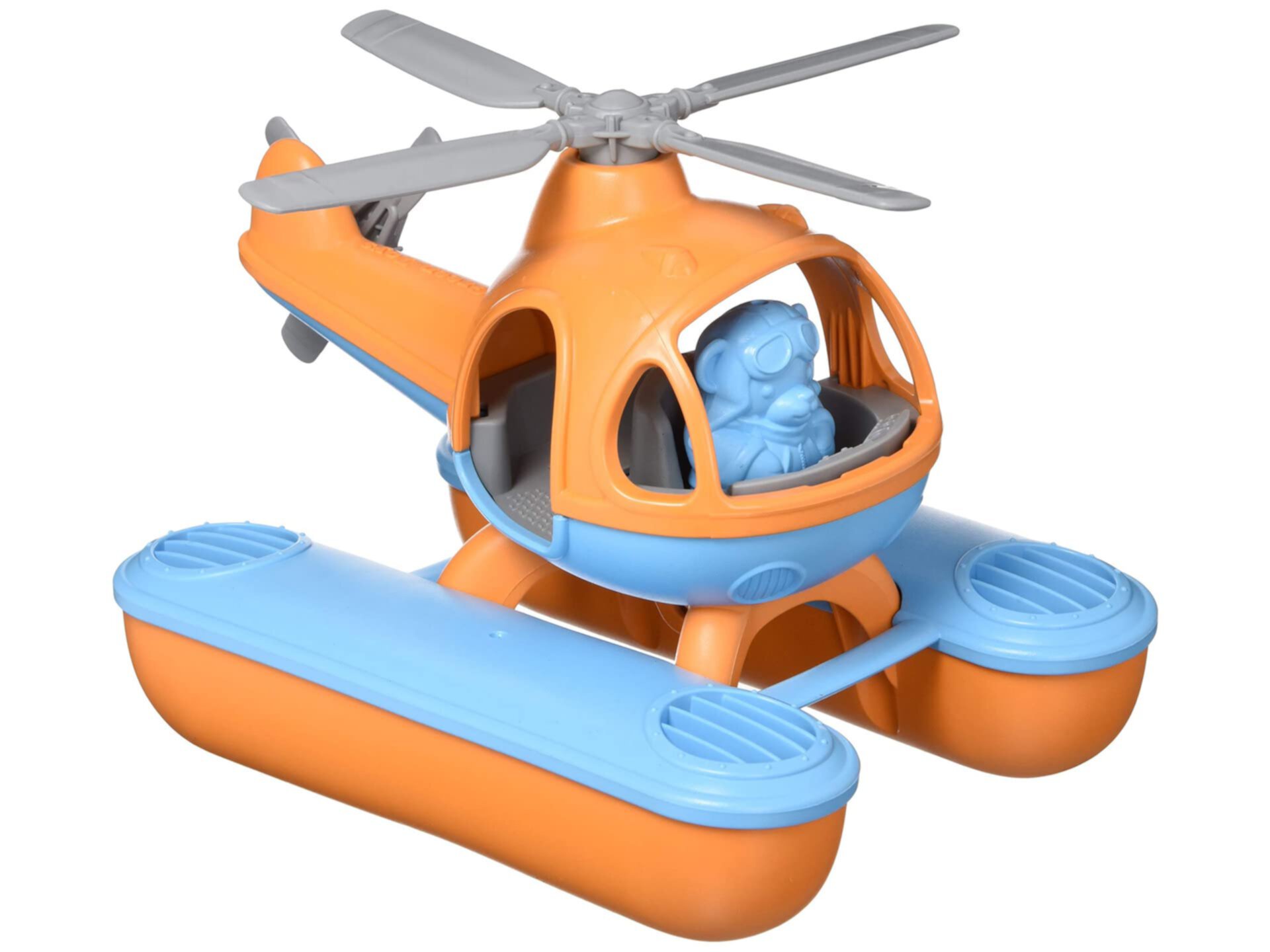 Зеленые игрушки Seacopter, оранжево-синий CB - ролевая игра, двигательные навыки, детская игрушка для купания, плавающая машина. Не содержит BPA, фталатов, ПВХ. Можно мыть в посудомоечной машине, переработанный пластик, сделано в США. Green Toys