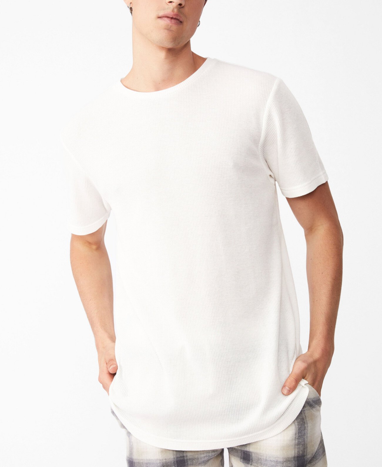 Удлиненная мужская футболка с овальными вафлями COTTON ON