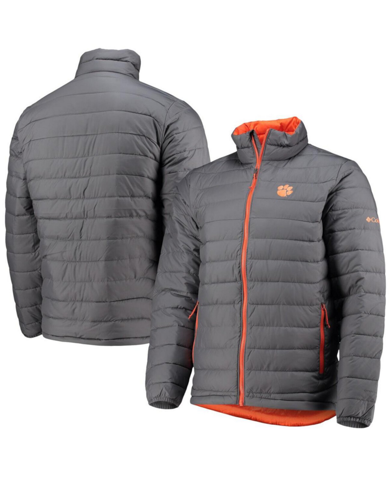 Мужская Куртка Columbia Clemson Tigers Powder Lite Omni-Heat Reflective С Полной Молнией Columbia