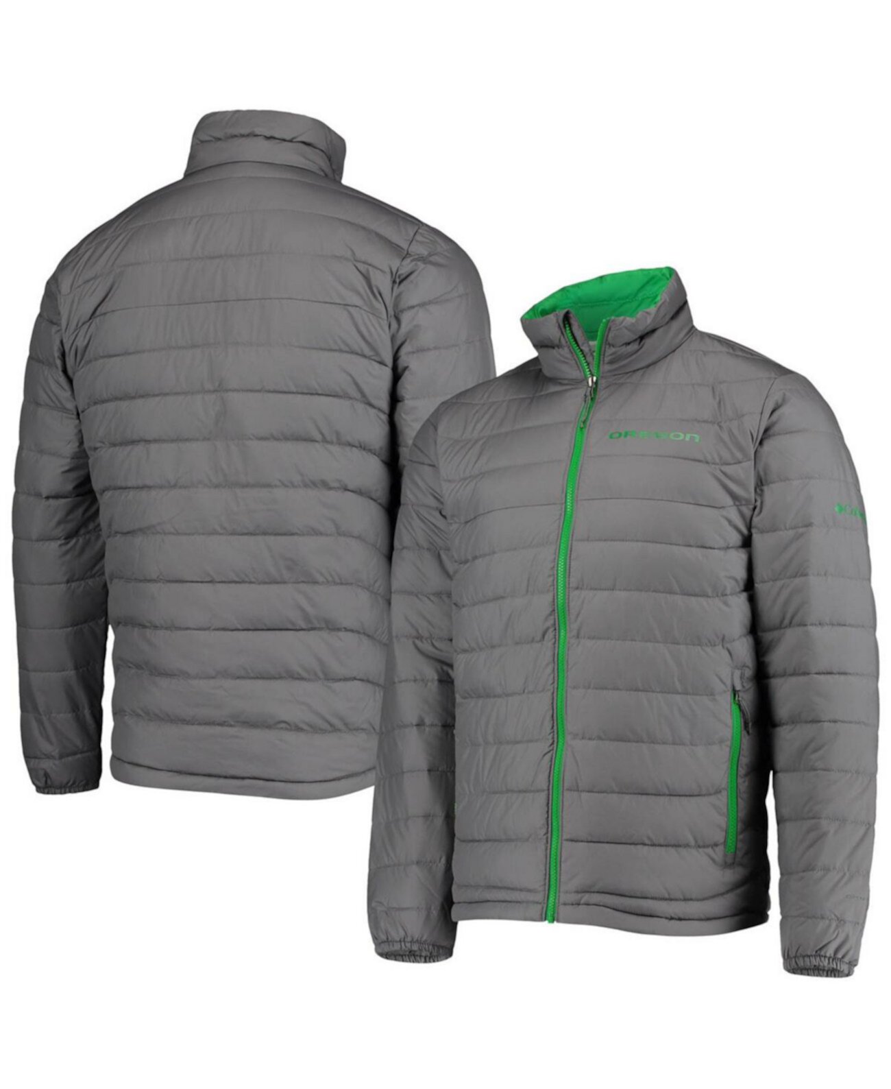 Мужская Куртка Columbia Oregon Ducks Powder Lite Omni-Heat Reflective С Полной Застежкой Молнией Columbia