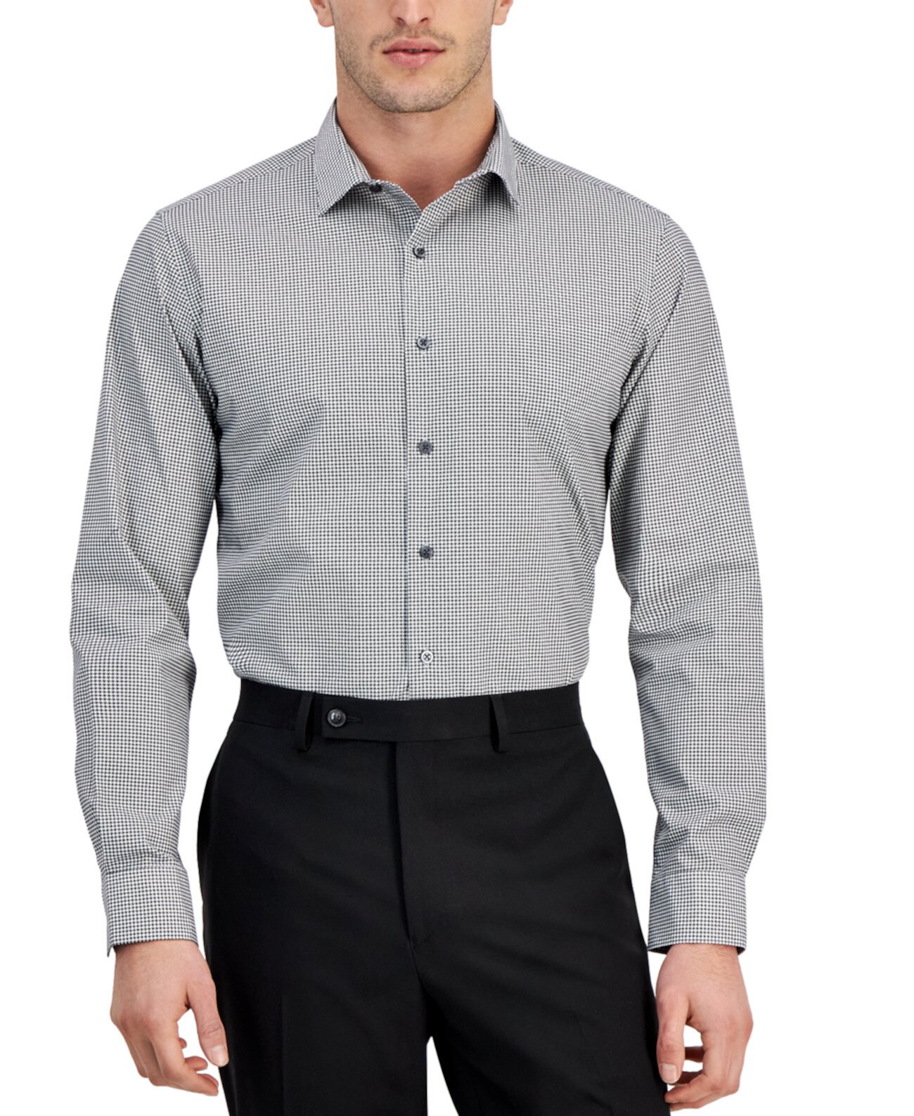 Мужская приталенная классическая рубашка с узором «гусиные лапки», созданная для Macy's Alfani