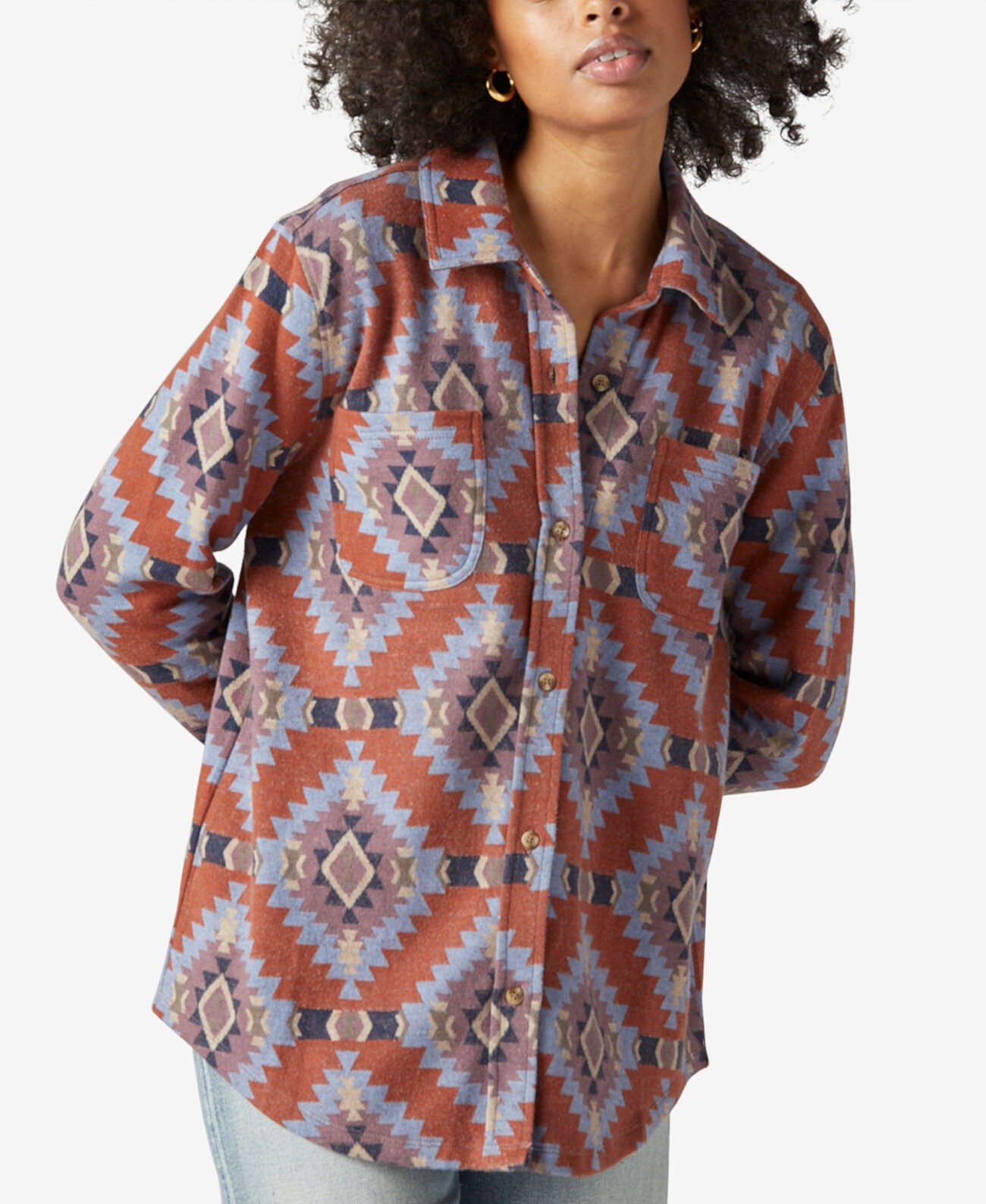 Рубашка бойфренда с геометрическим принтом Lucky Brand