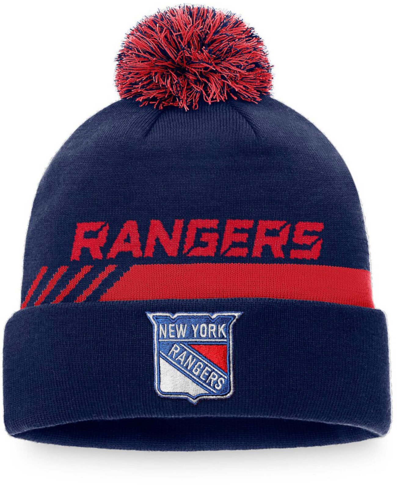 Мужская вязаная шапка New York Rangers Authentic Pro Team с манжетами и манжетами для раздевалок Fanatics Lids
