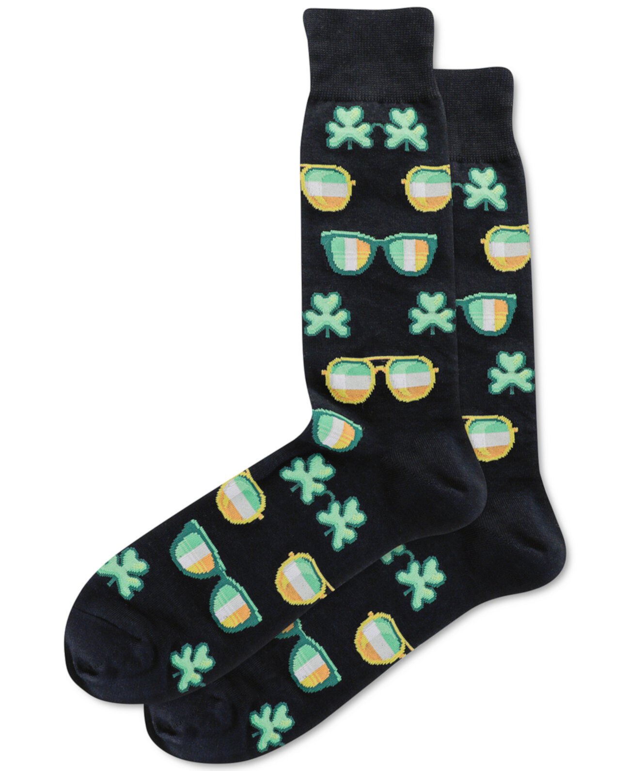 Мужские носки с круглым вырезом в солнцезащитных очках на день Святого Патрика Hot Sox