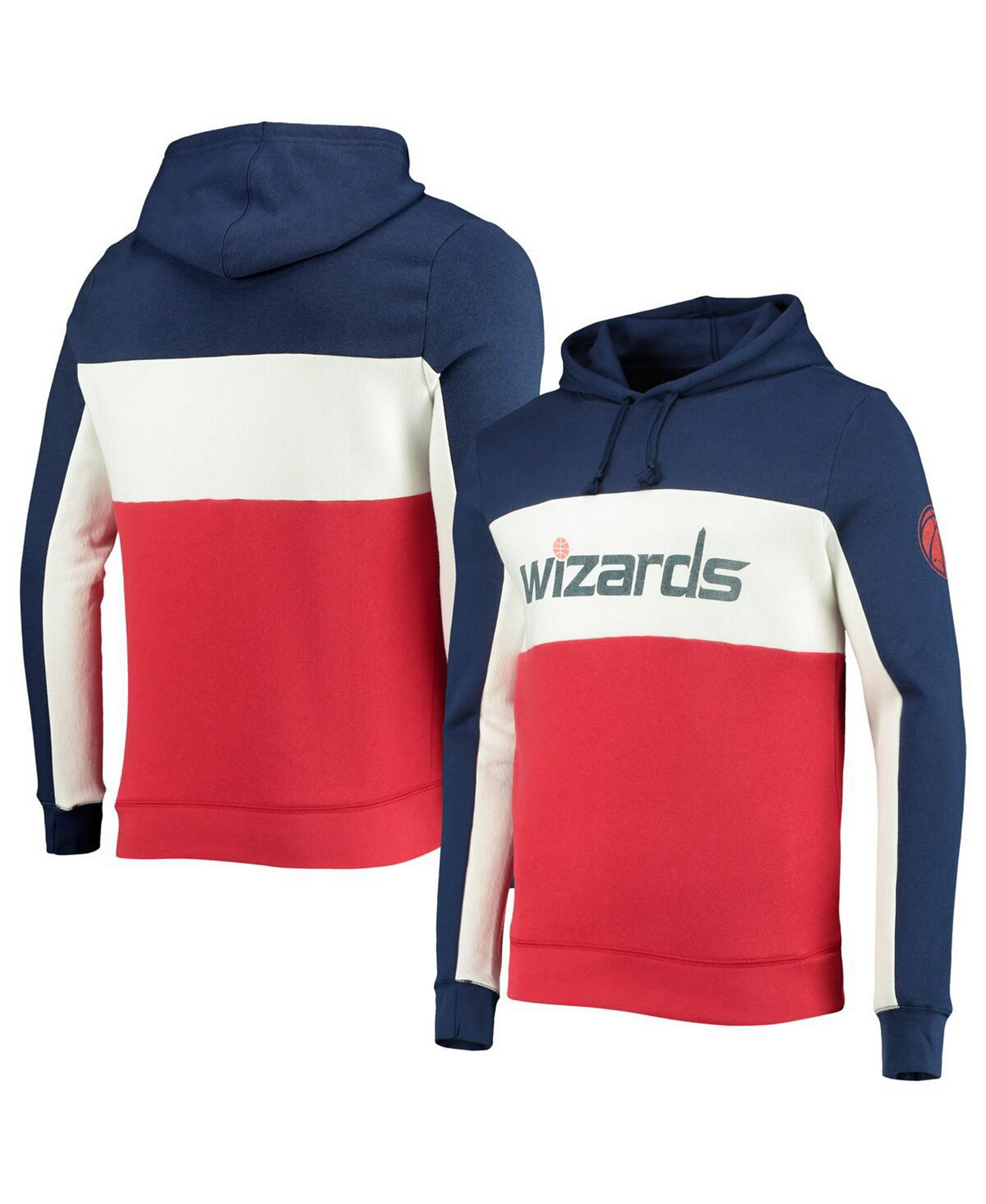 Мужская Толстовка Junk Food Washington Wizards Wordmark Colorblock Fleece Junk Food