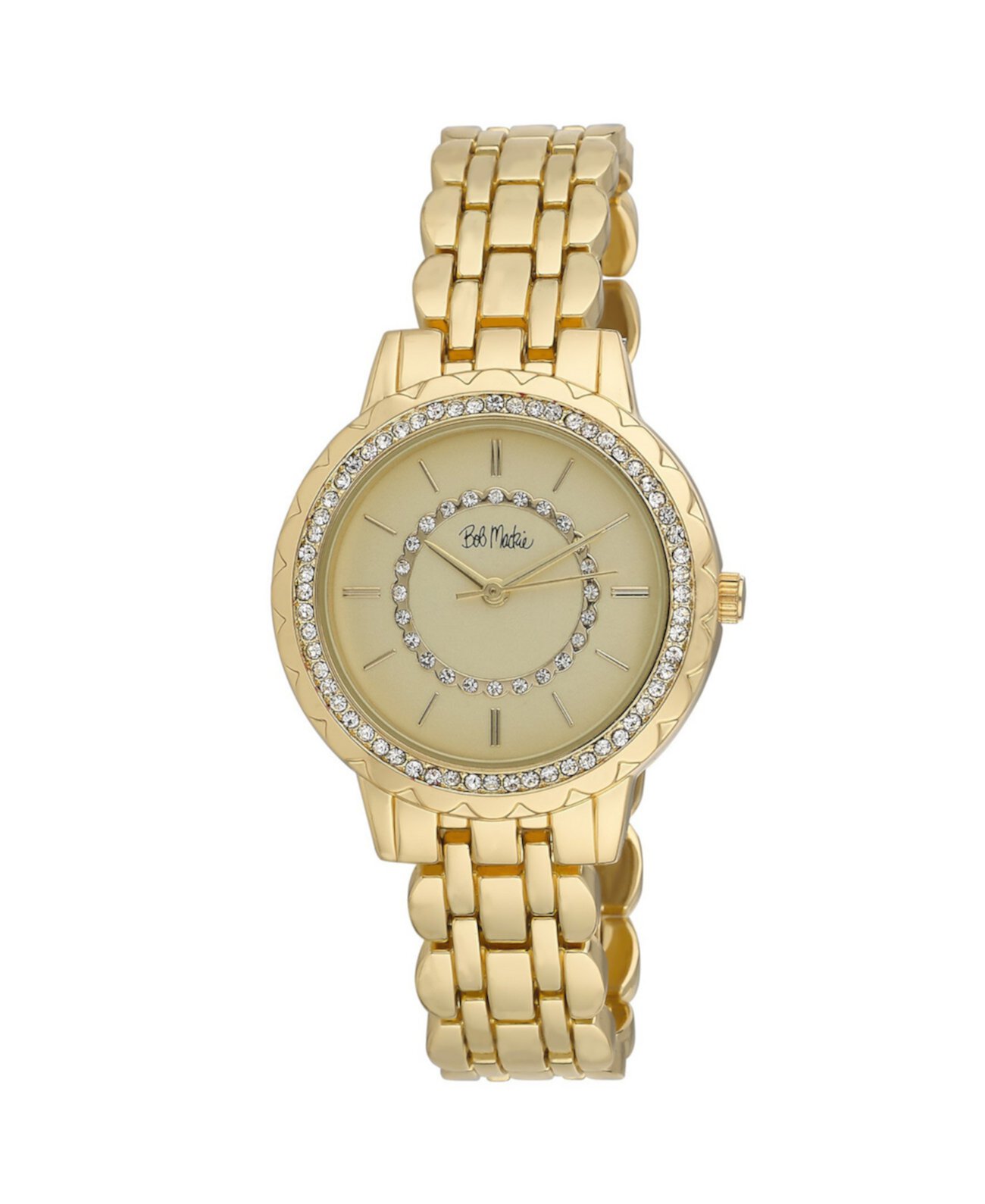 Часы-браслет унисекс с хрустальным циферблатом и фестонным безелем золотого тона 36 мм Bob Mackie