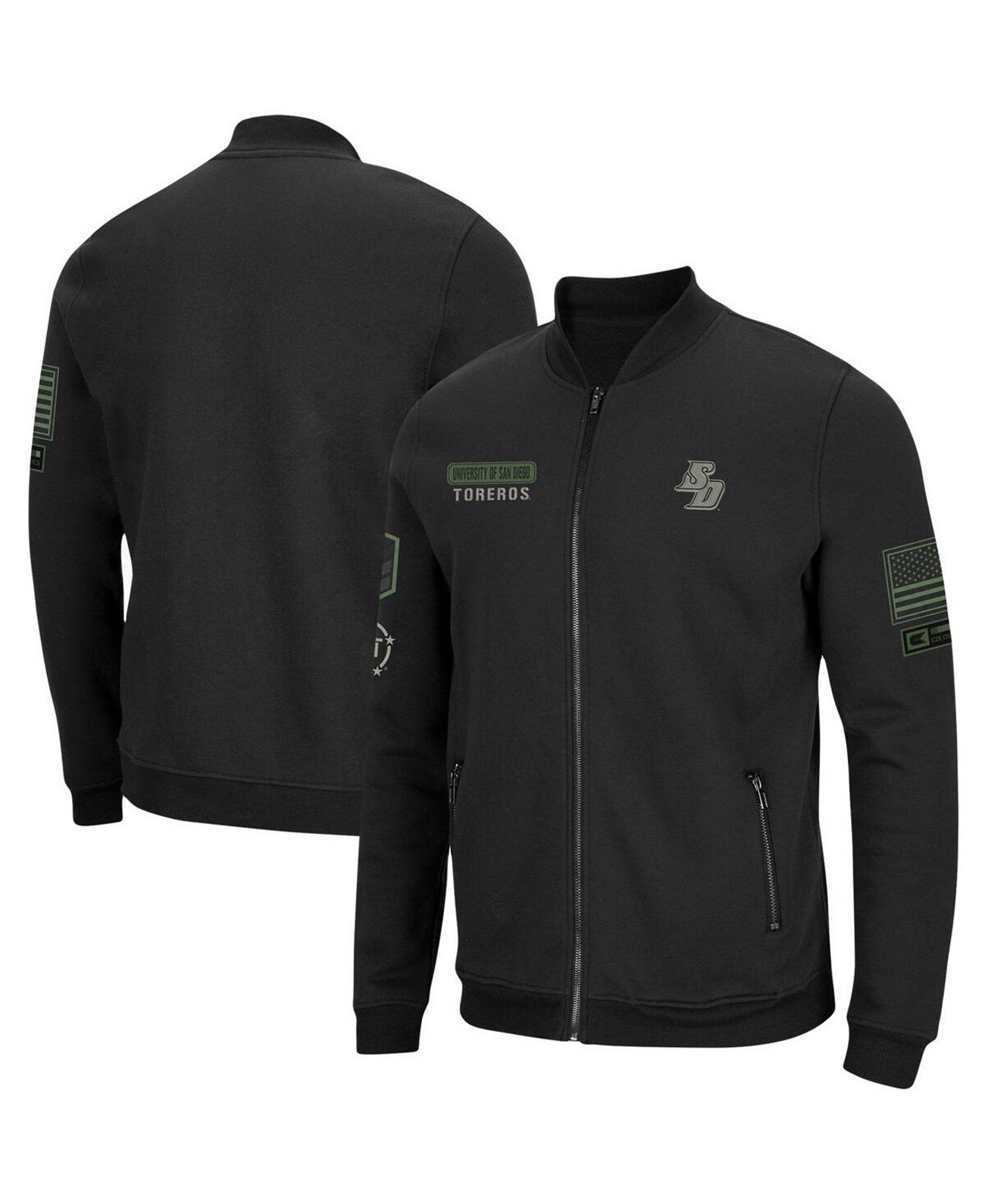 Мужская Куртка Colosseum San Diego Toreros OHT Military-Inspired Appreciation High-Speed Bomber Full-Zip Colosseum