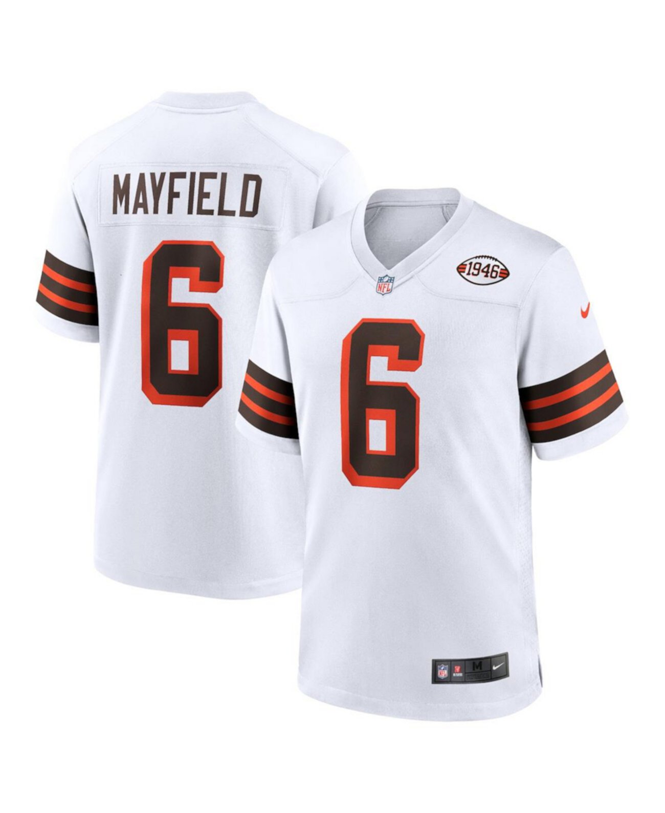 Мужское Джерси Nike Baker Mayfield Белое Альтернативное Игровое 1946 Коллекции Кливленд Браунс Nike