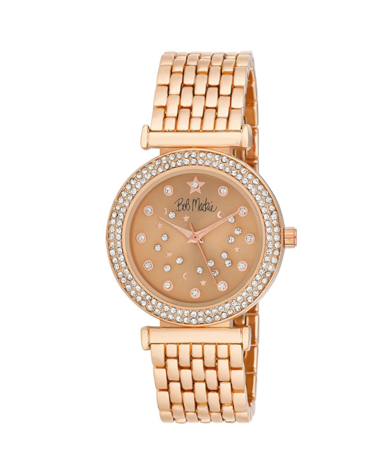 Часы-браслет унисекс с циферблатом «Созвездие» и двойным кристаллом безеля из розового золота, 34 мм Bob Mackie