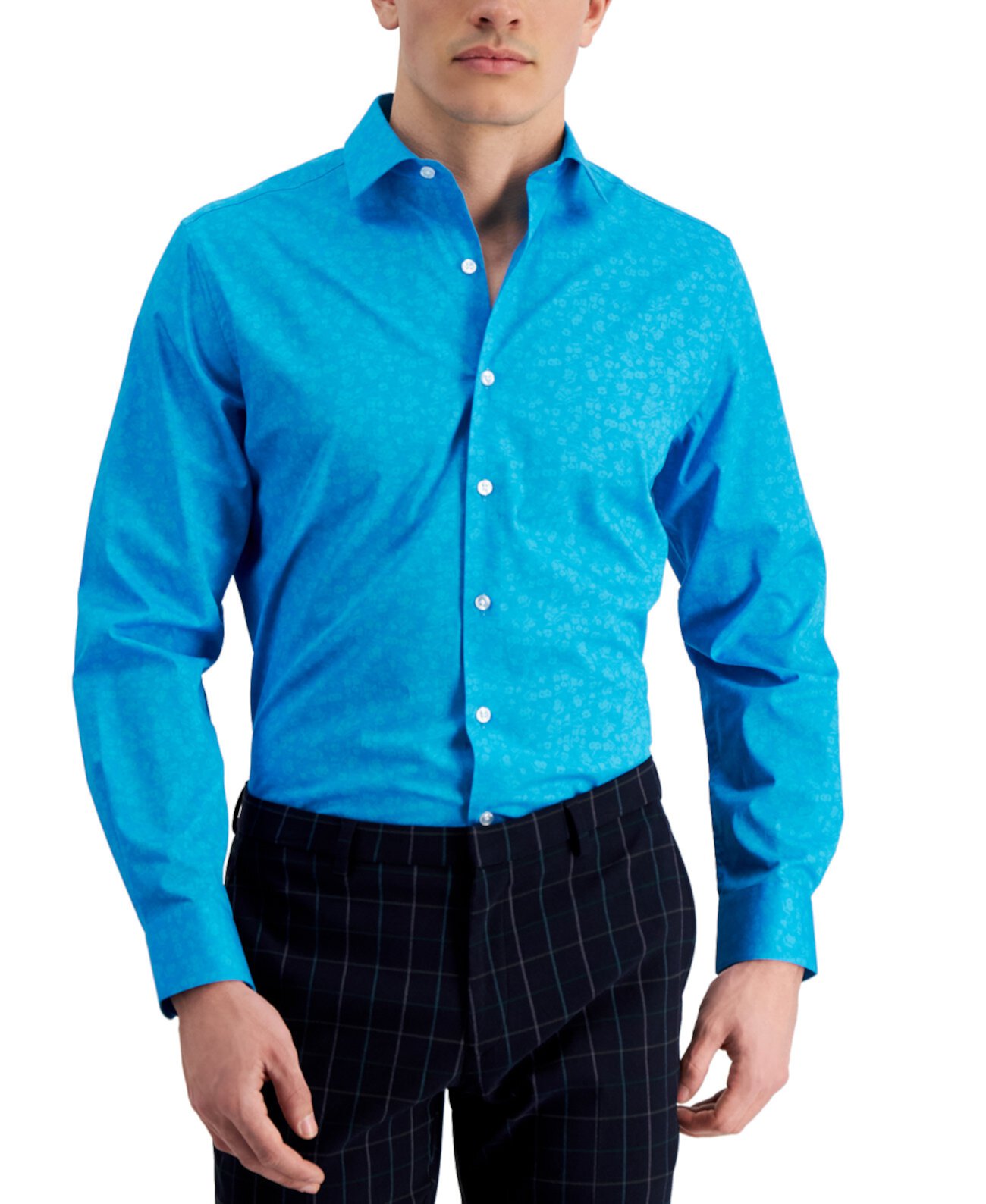 Мужская классическая рубашка Slim Flit с цветочным принтом, созданная для Macy's Bar III