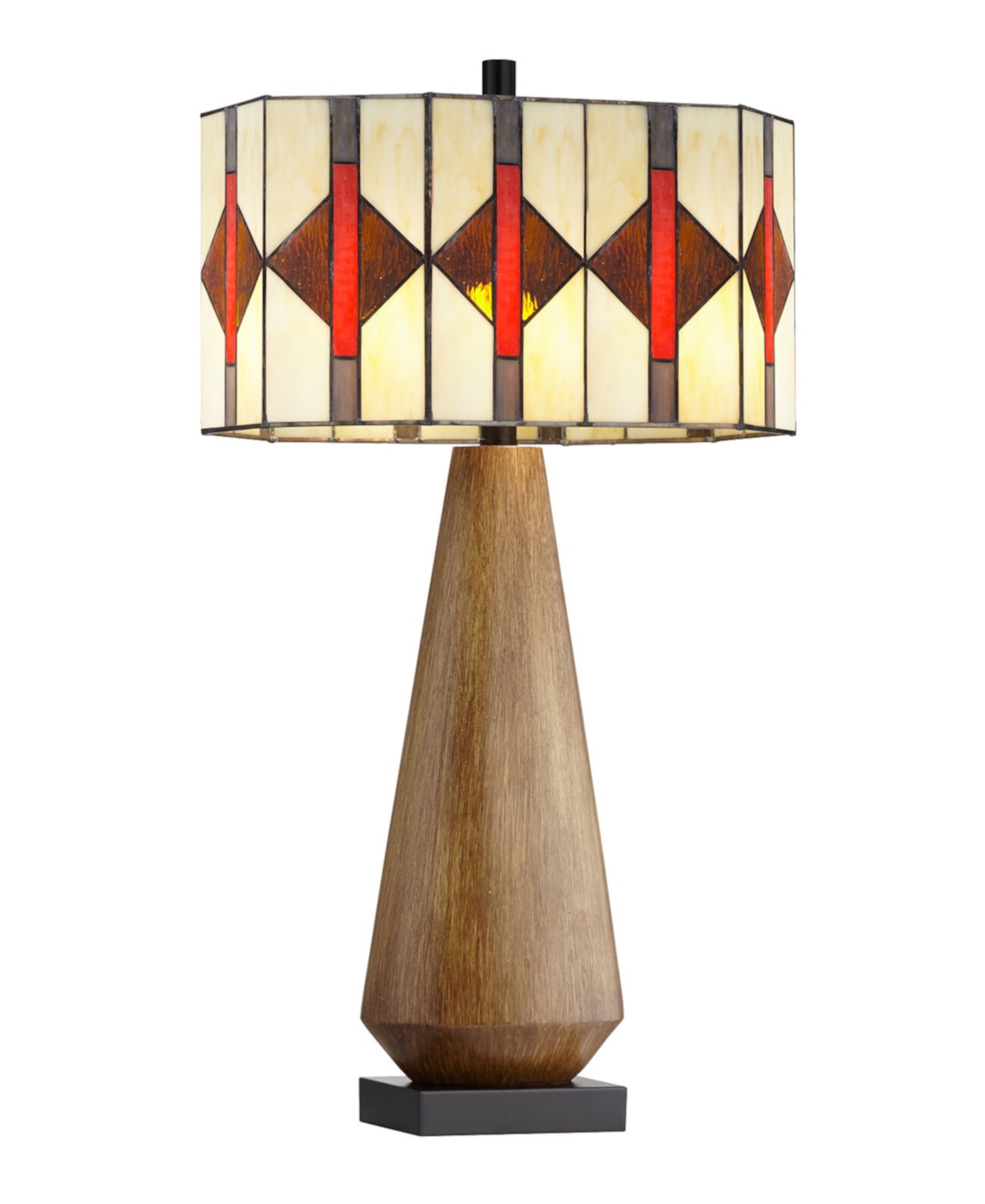 Настольная лампа из искусственного дерева с художественным стеклом Pacific Coast