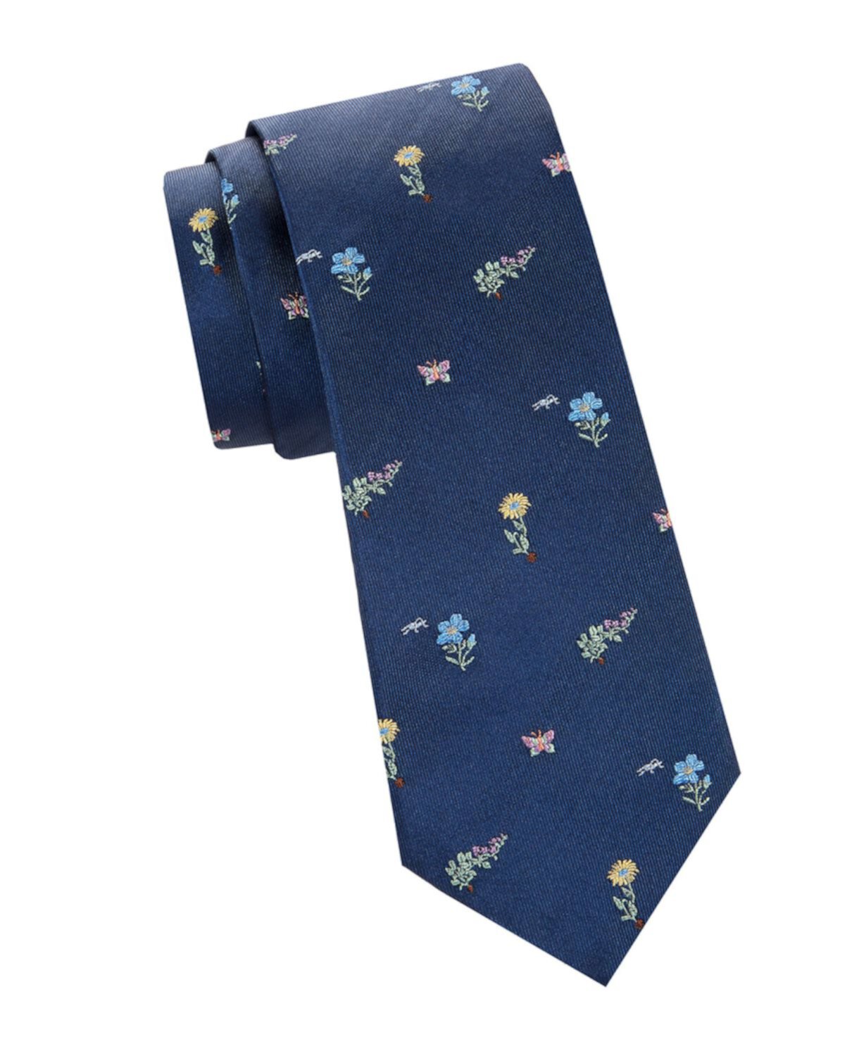Шелковый галстук с цветочной вышивкой Paul Smith